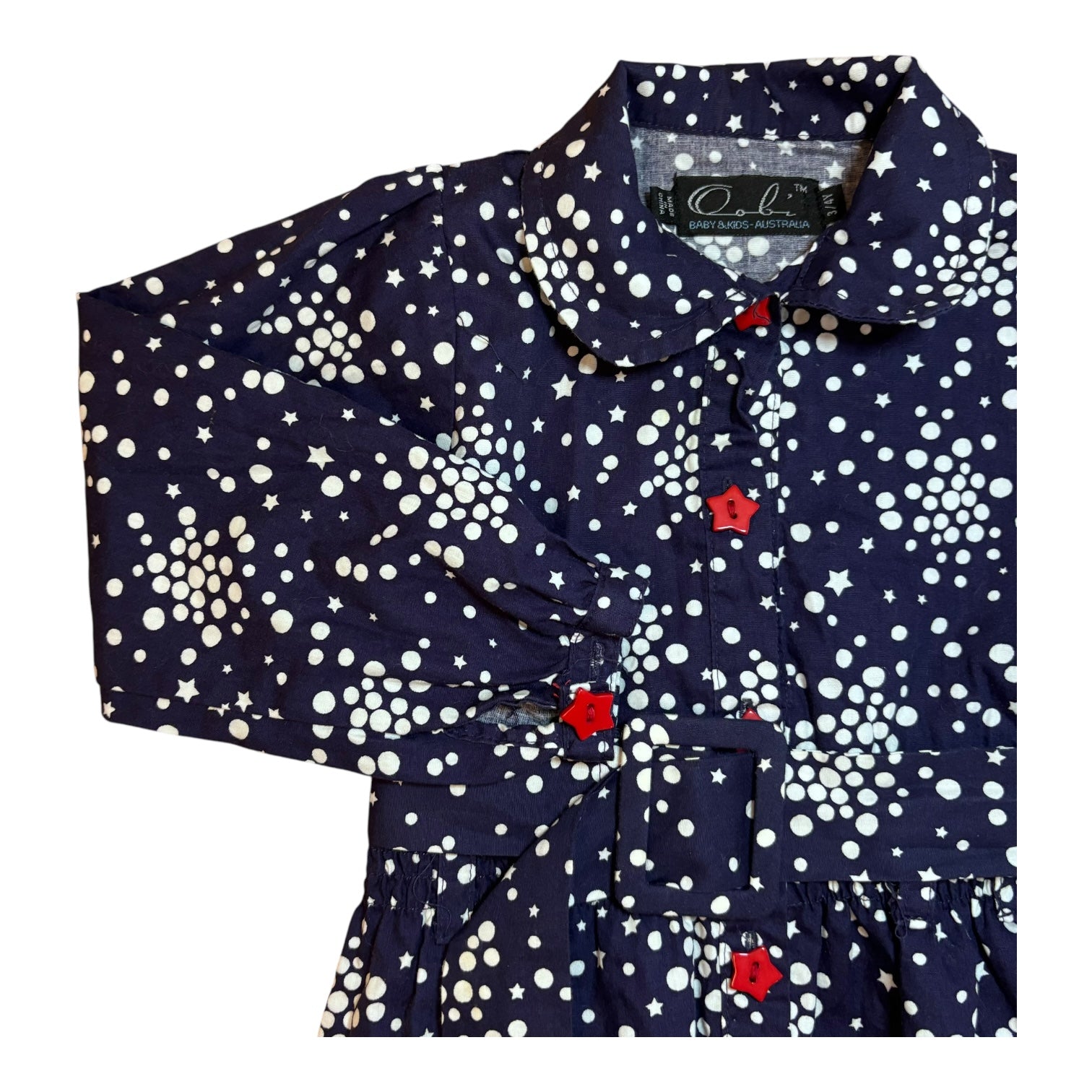Oobi Stars and Dots Shirt Dress, Size 3-4