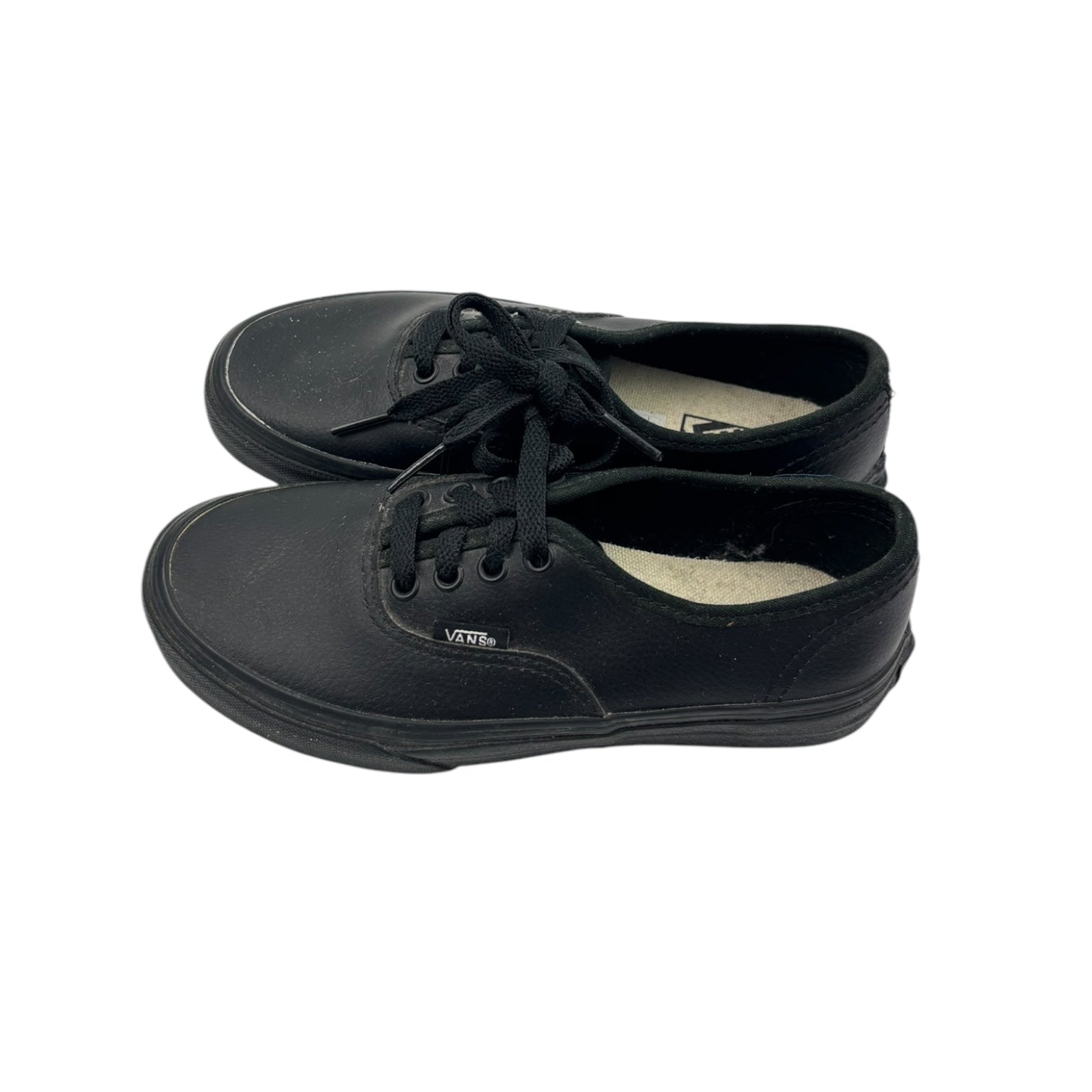 Vans All Black Leather Originals, Size EU 32.5