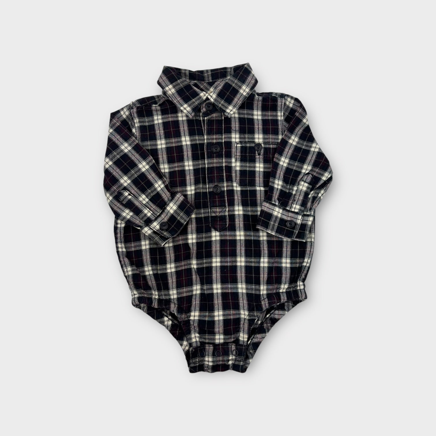 Baby Gap Plaid Shirt Romper, Size 00