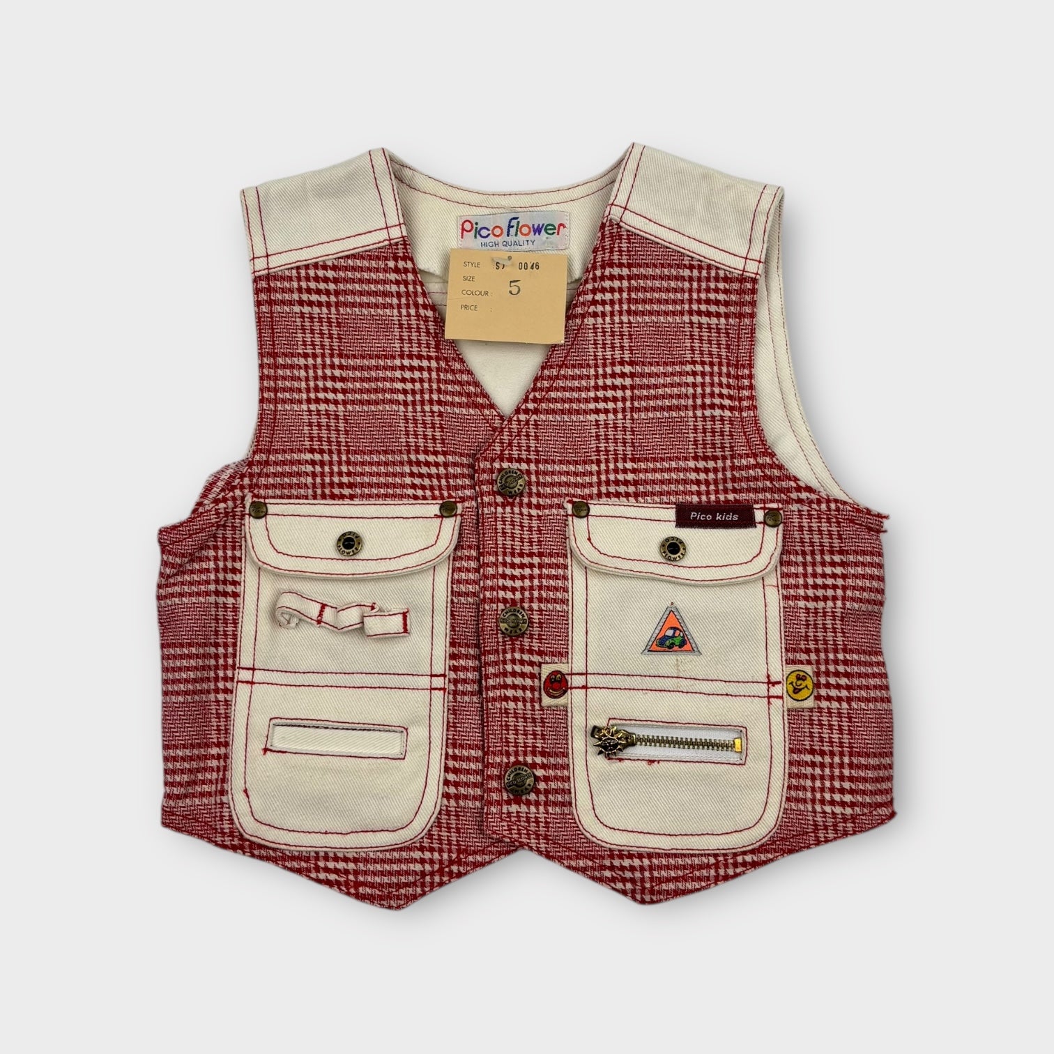 Pico Flower Red Herringbone 2 Piece Set, Size 5