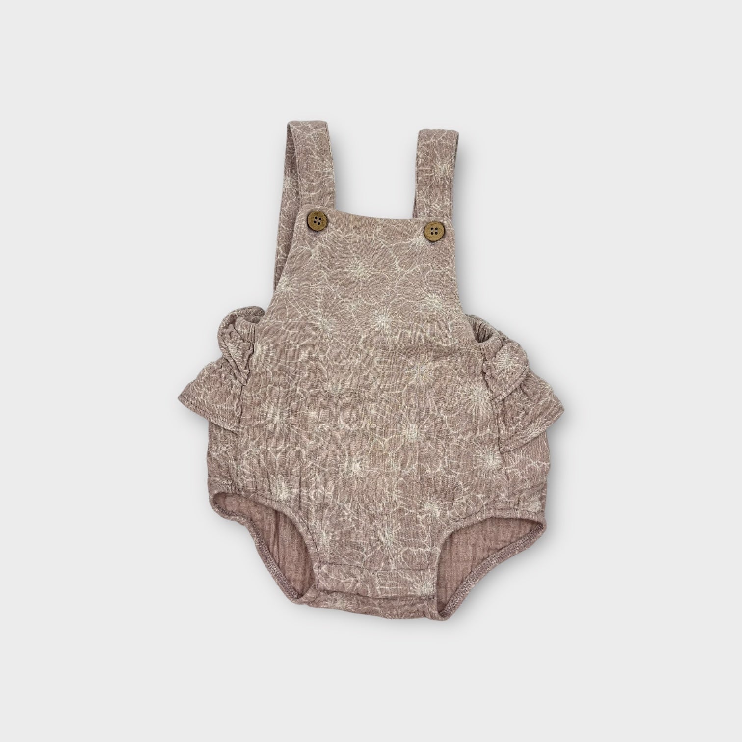 Lilac Muslin Printed Romper, Size 000