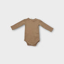 Quincy Mae Beige Ribbed Bodysuit, Size 000