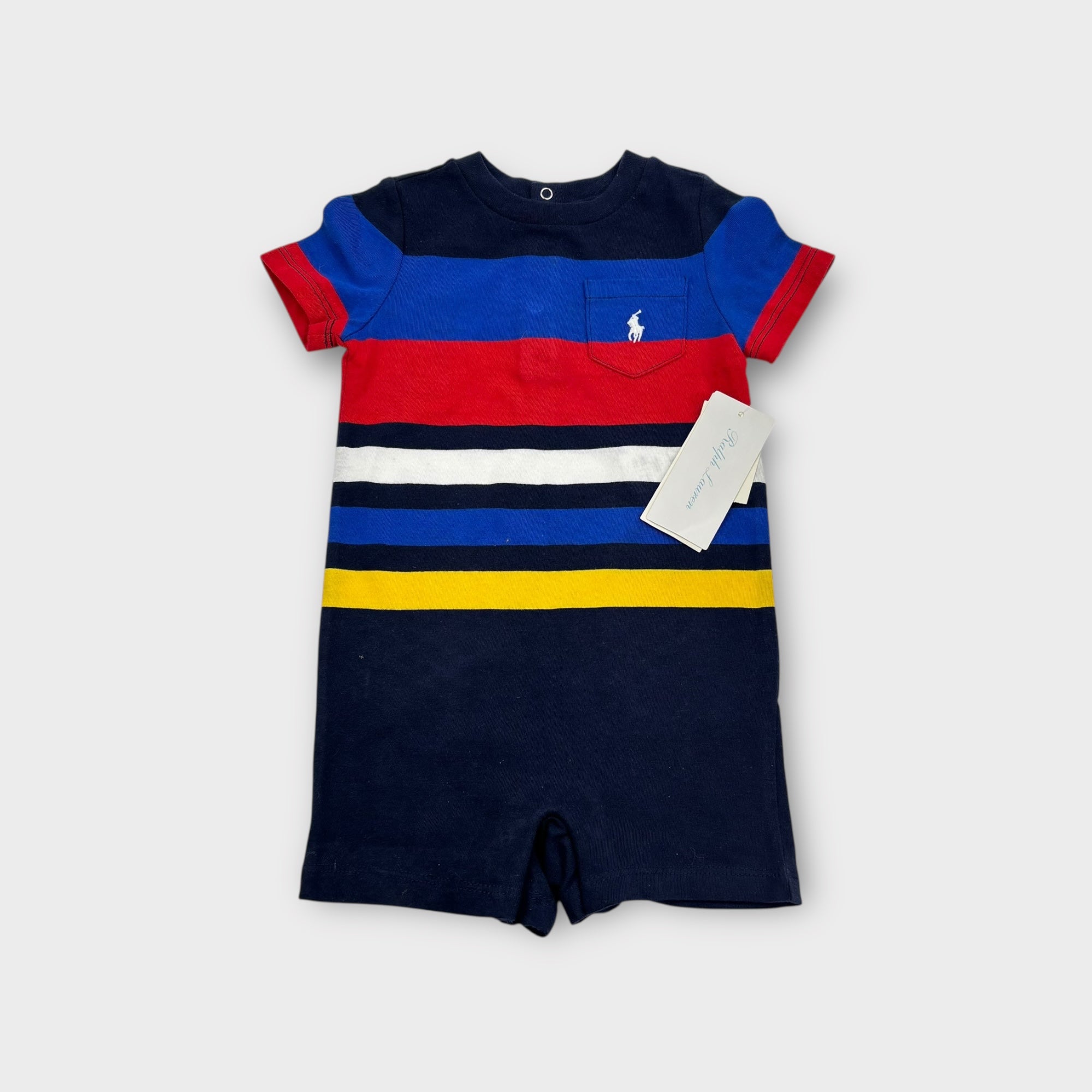 Ralph Lauren Striped Short Sleeve Bodysuit, Size 0