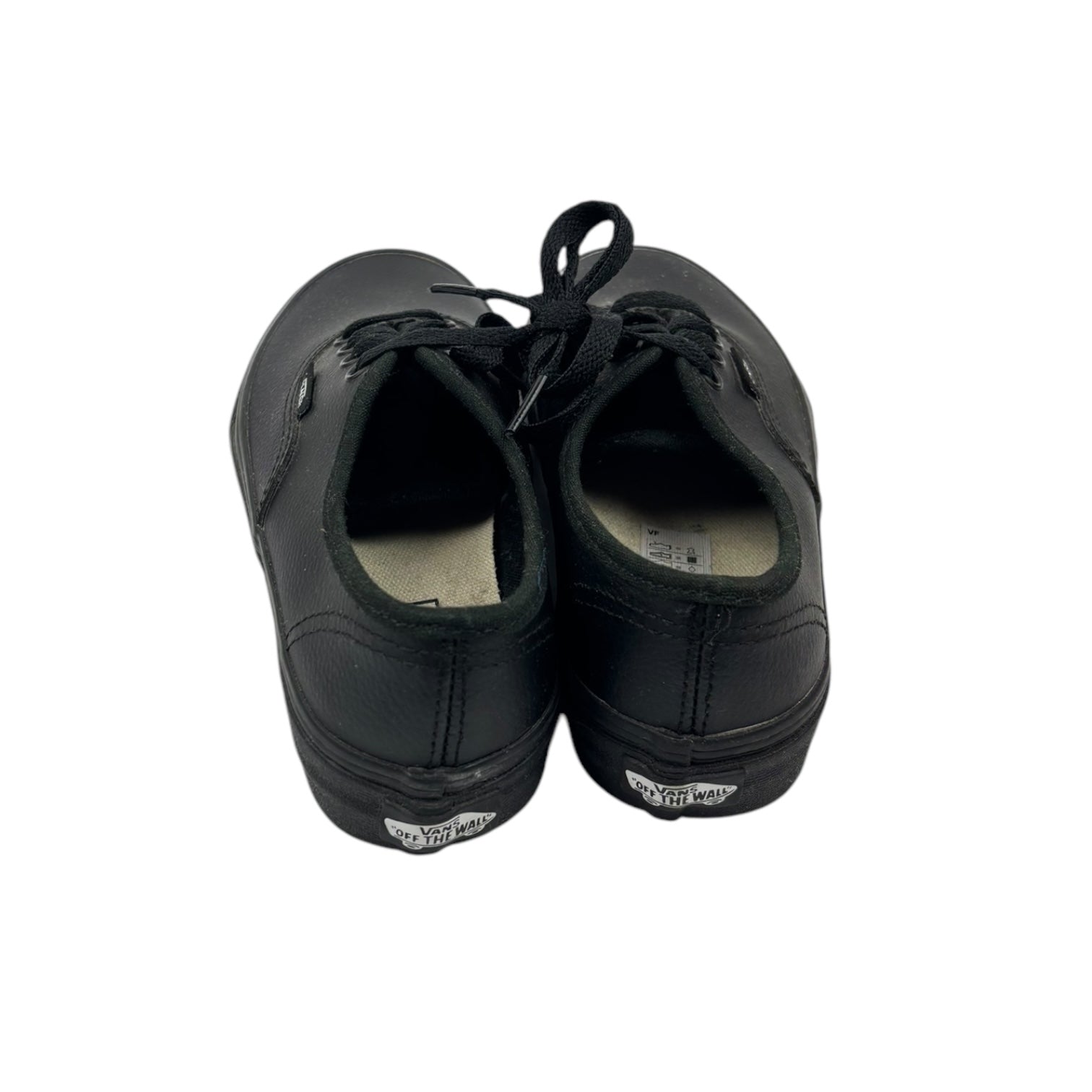 Vans All Black Leather Originals, Size EU 32.5