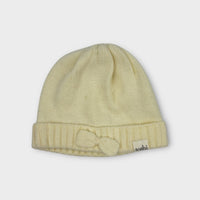 Toshi White Bow Beanie, Size S