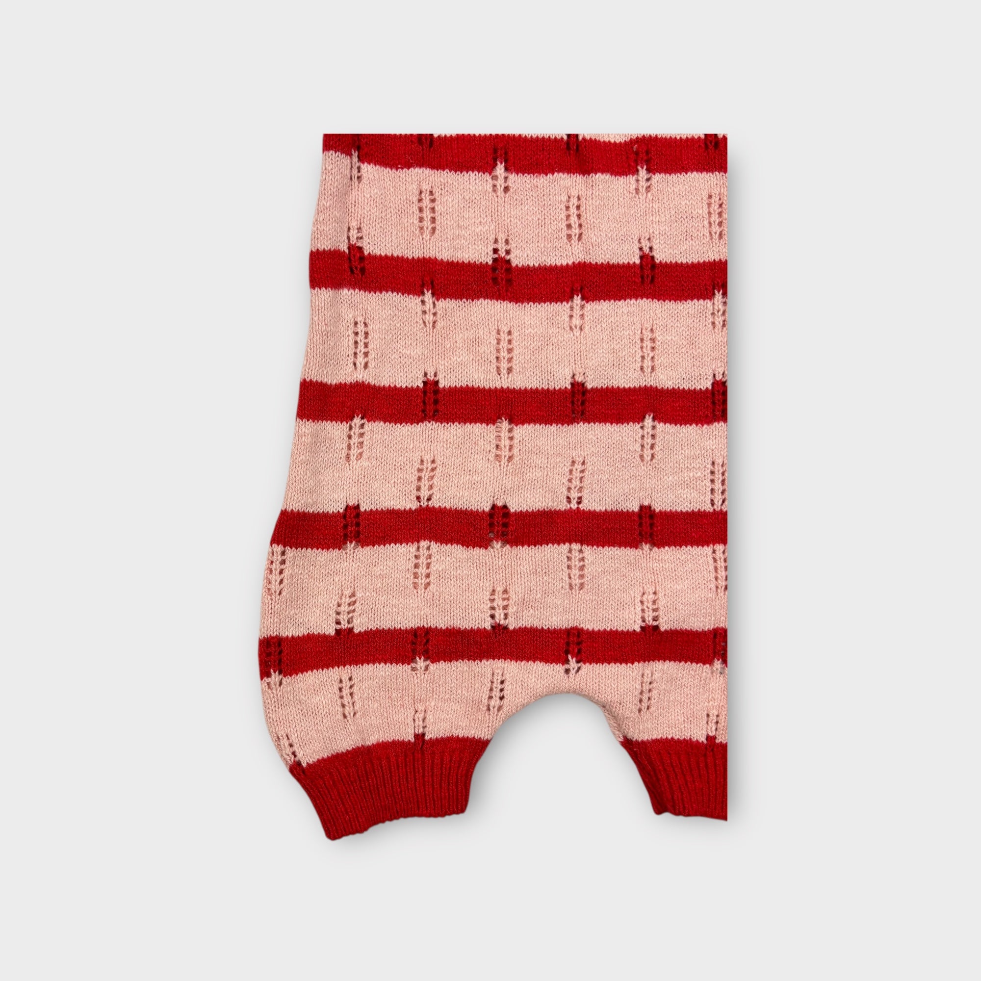 Seed Pink and Red Knit Romper, Size 000