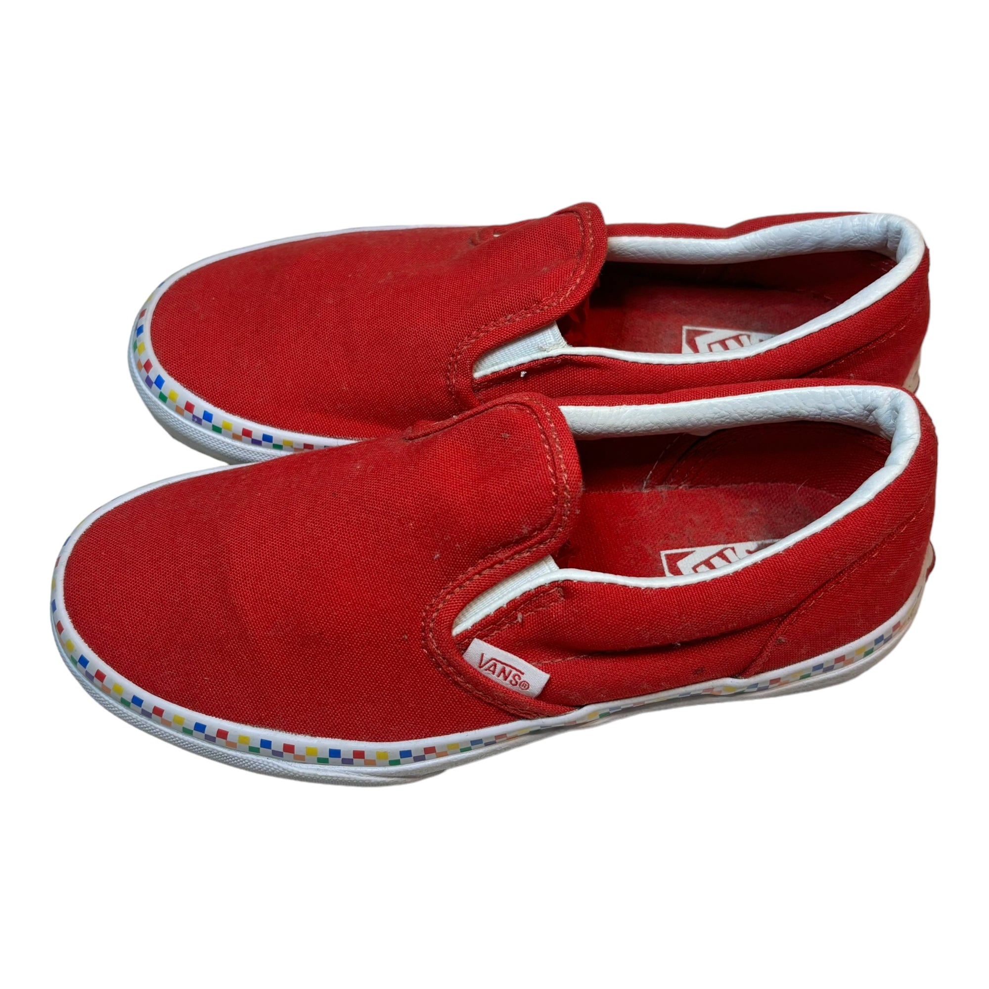 Red Slip-On Vans, Size EUR 34