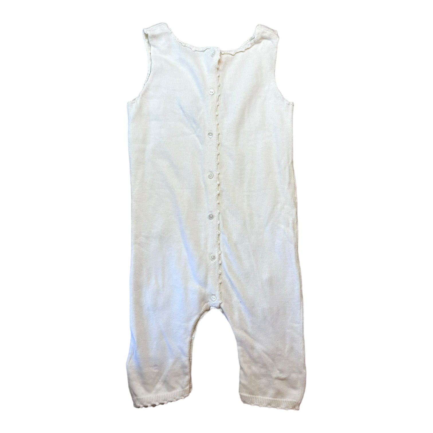 White Escada Knit Jumpsuit, Size 1