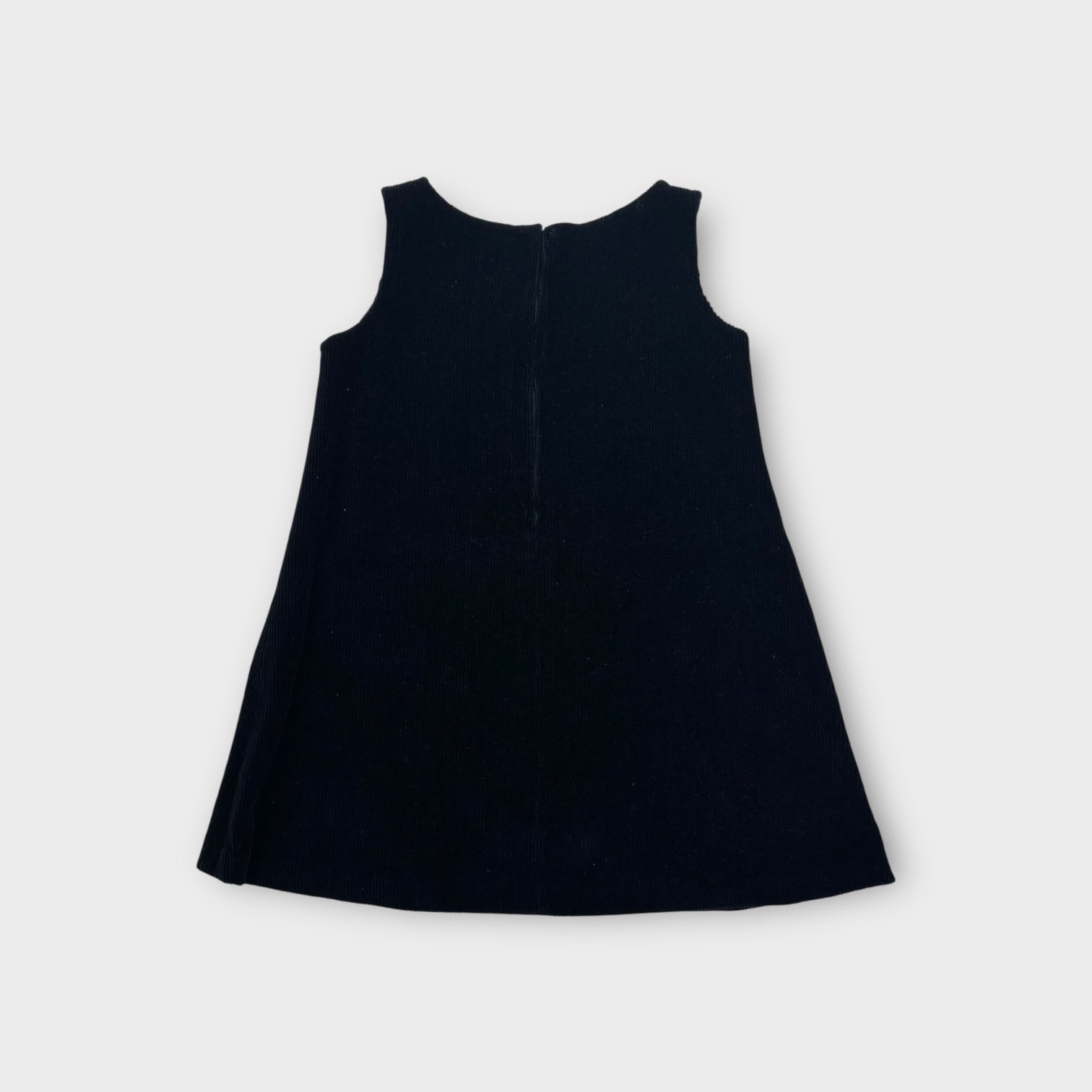 Handmade Black Corduroy Shift Dress, Size 3-4
