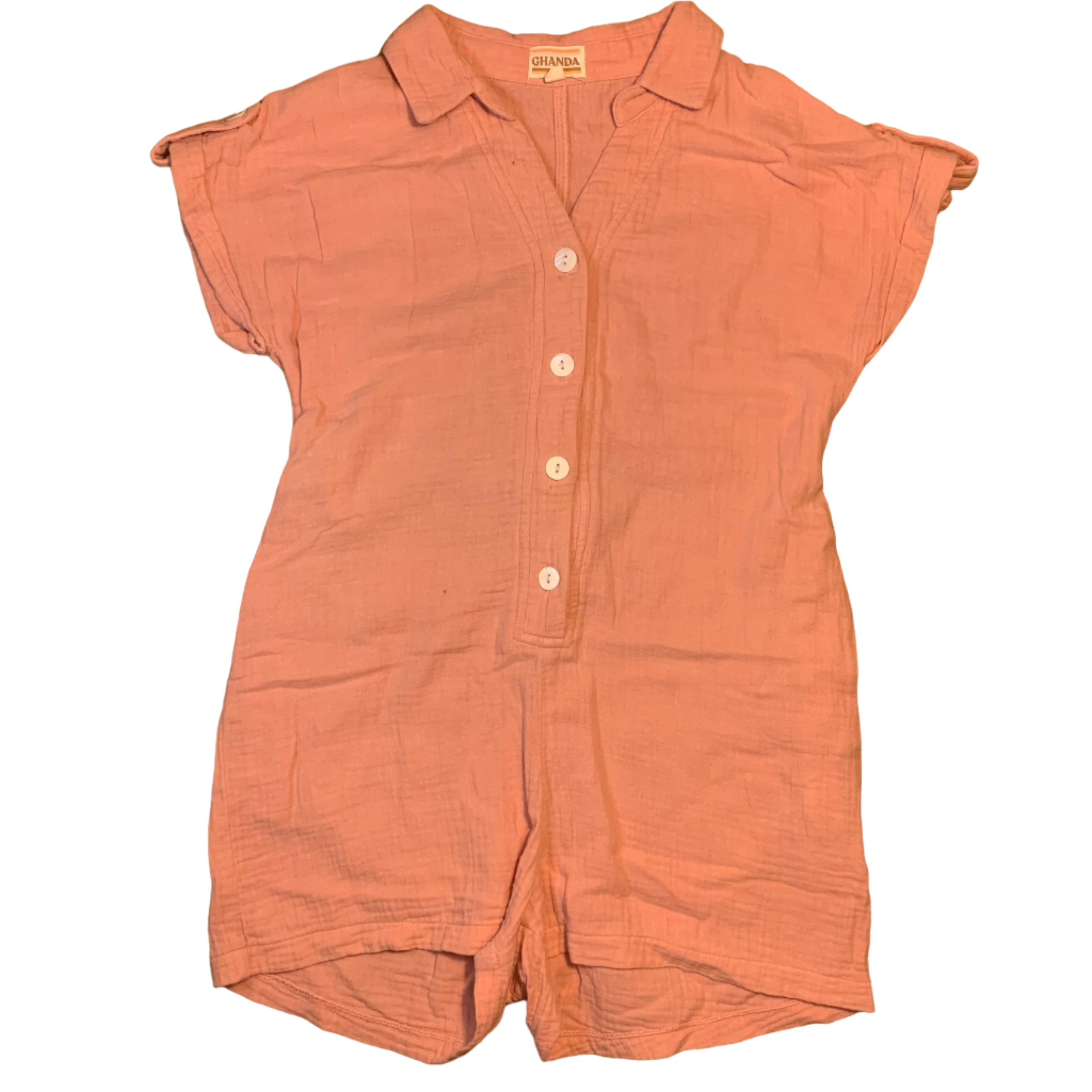 Pink Ghanda Short Sleeve Jumpsuit, Size 7-8