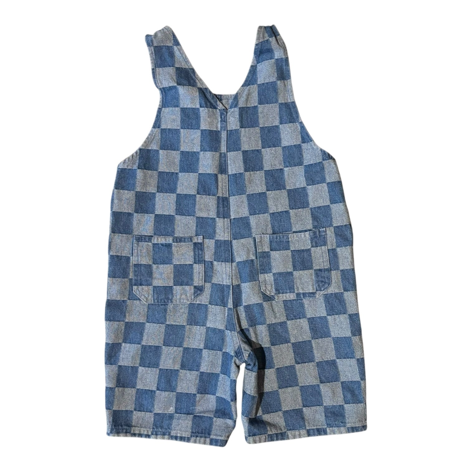 Goldie & Ace Denim Checkered Shortalls, Size 4