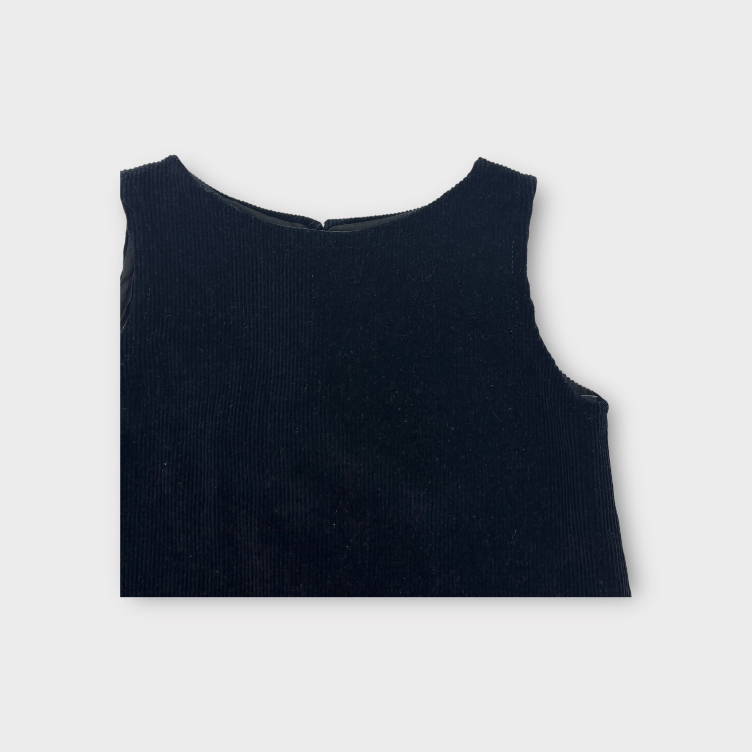 Handmade Black Corduroy Shift Dress, Size 3-4