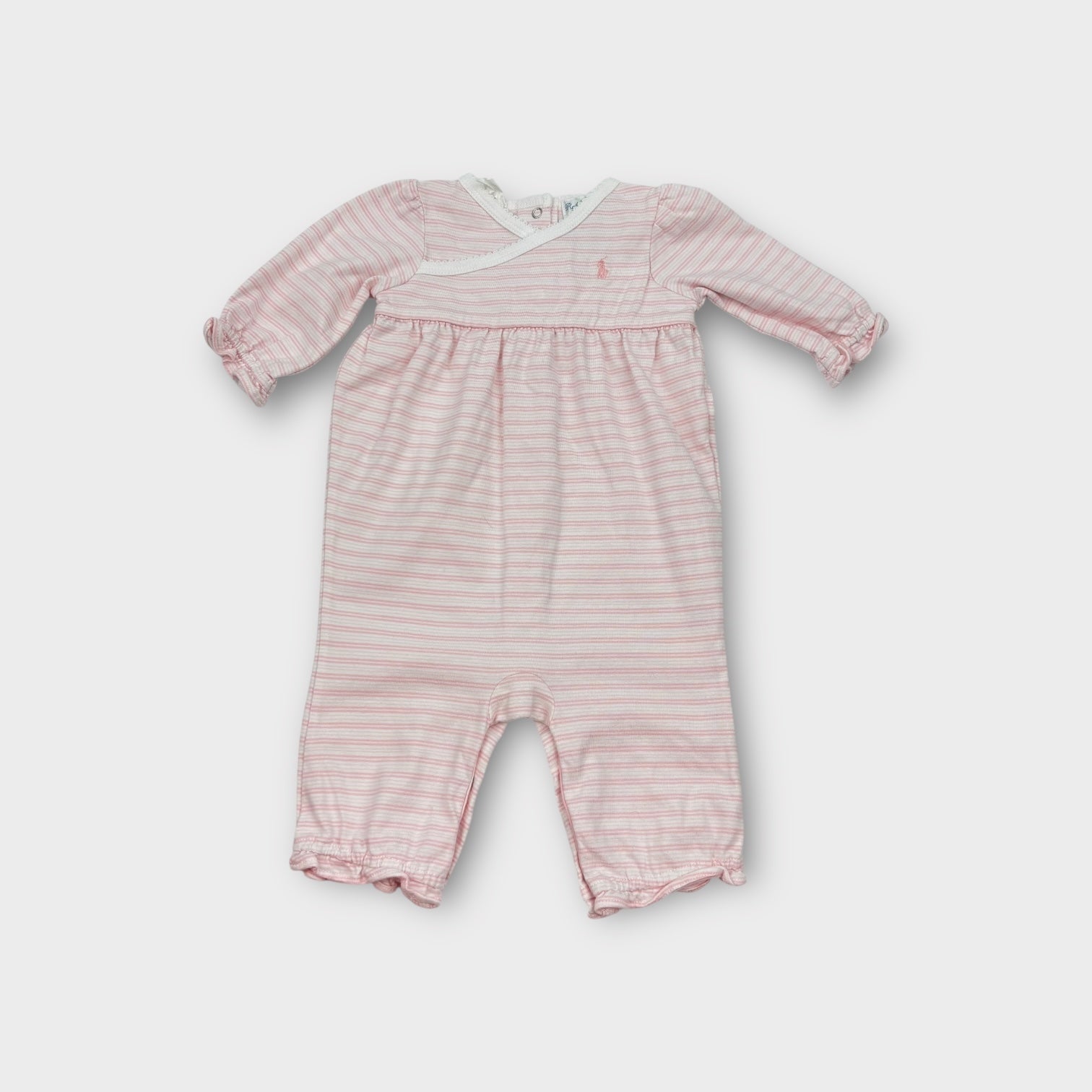 Ralph Lauren Pink Stripe Onesie, Size 000