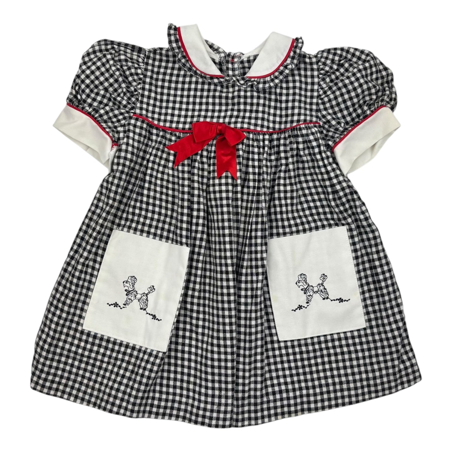 Vintage Check Poodle Pocket Dress, Size 2