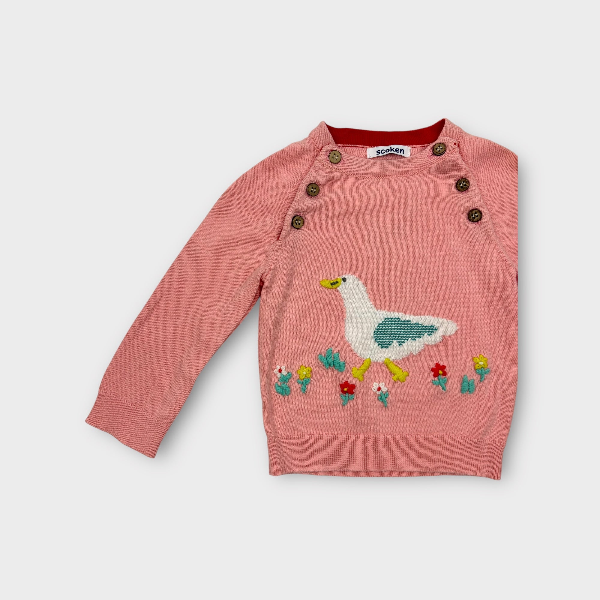 Scoken Pink Duck Knit Jumper, Size 00