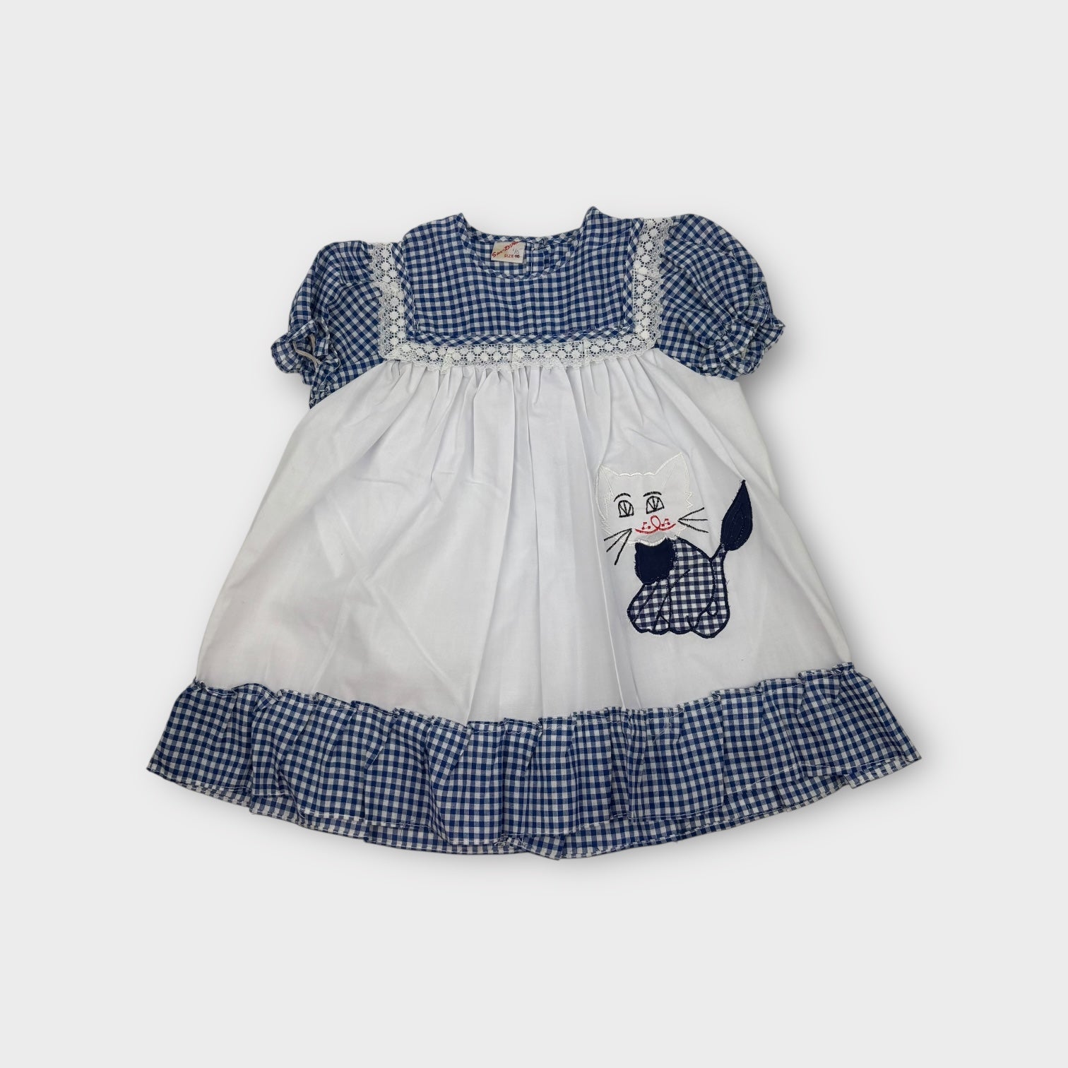 Vintage Blue and White Babydoll Dress, Size 2