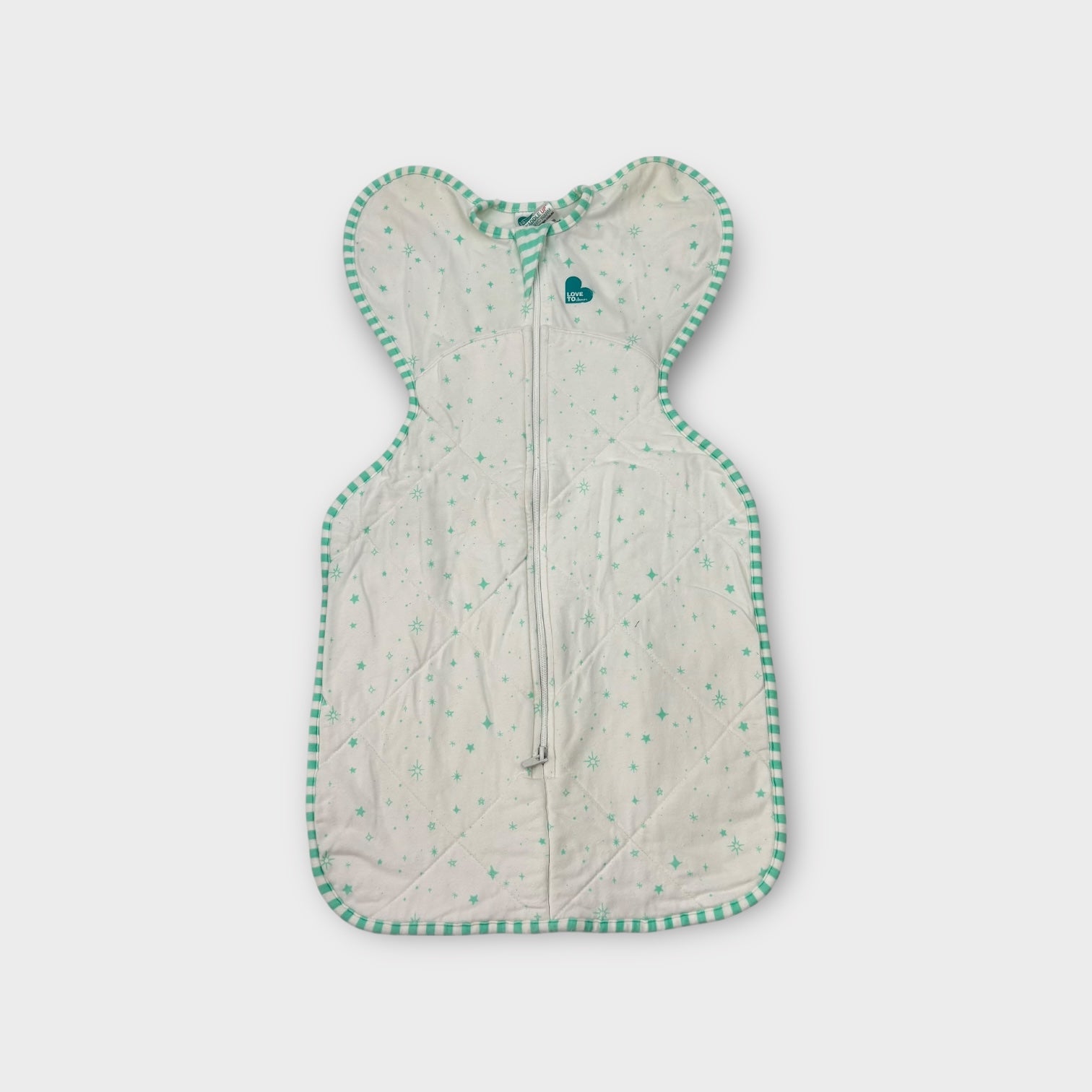 Love to Dream White & Green 2.5 Tog Sleep Suit, Size 0000