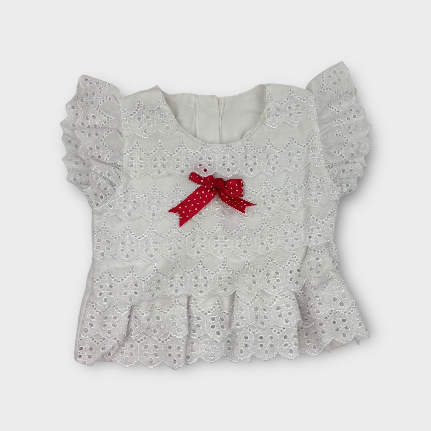 Vintage Lace Top & Polkadot Skirt Set, Size 4