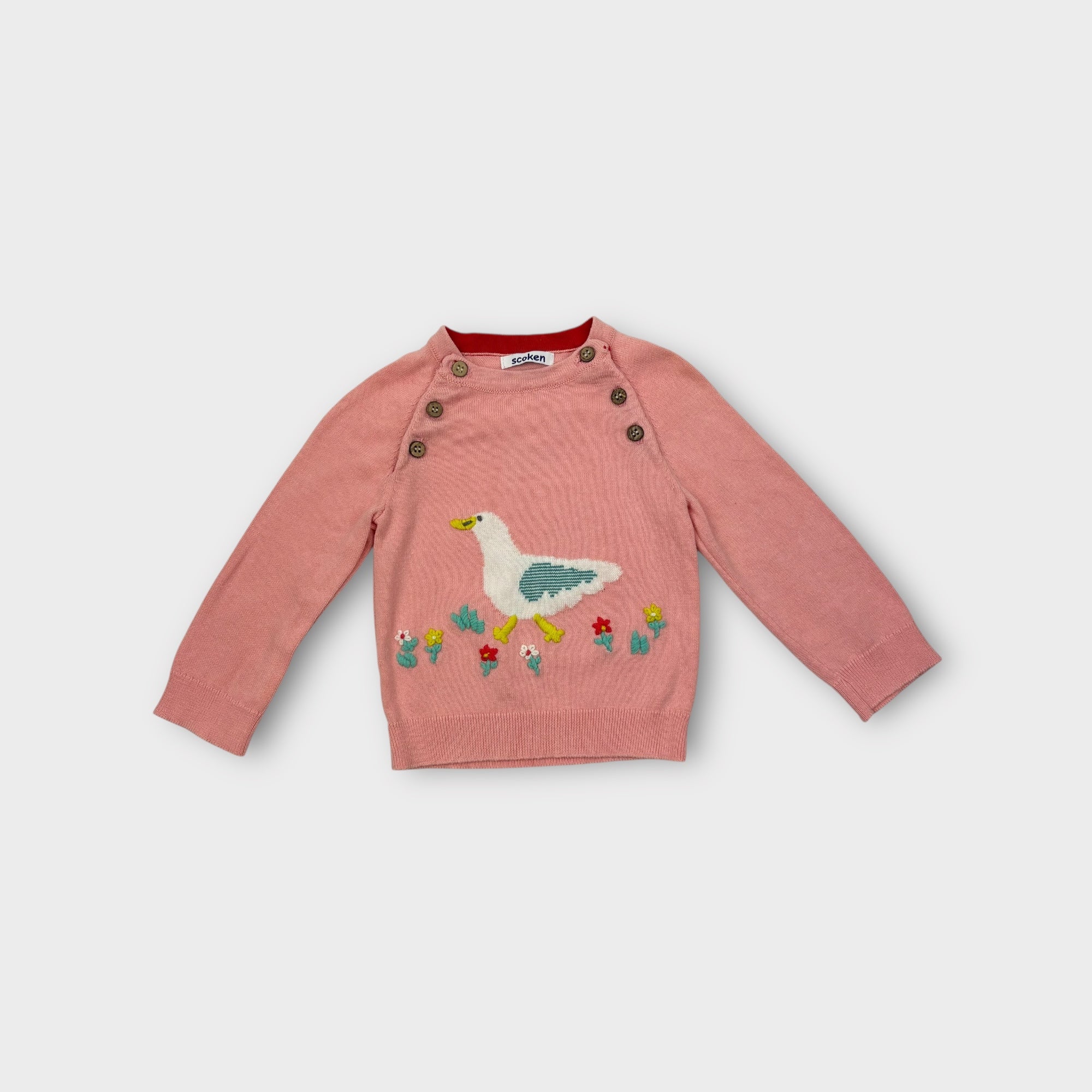Scoken Pink Duck Knit Jumper, Size 00