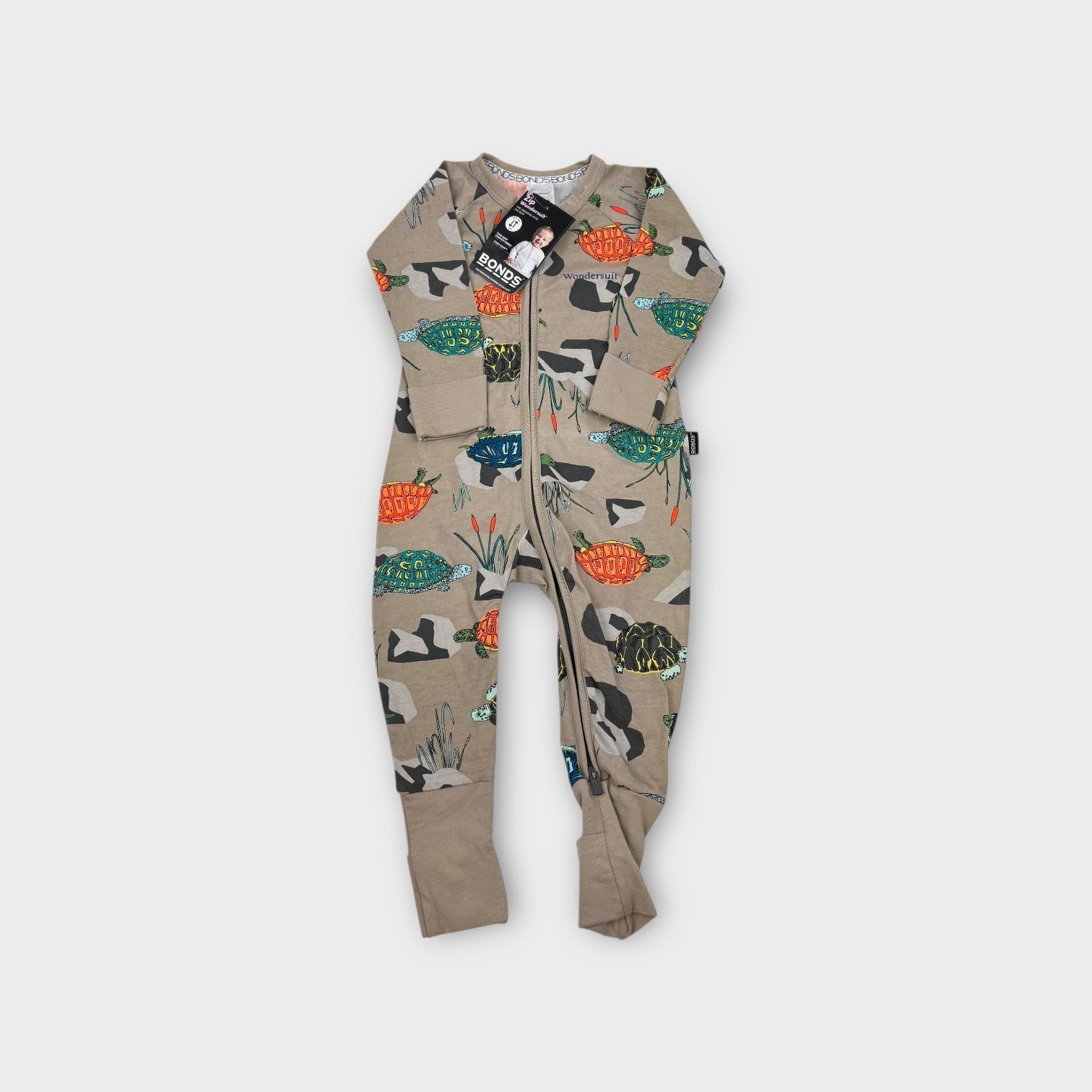 Bonds Long Sleeve Turtle Onesie, Size 0