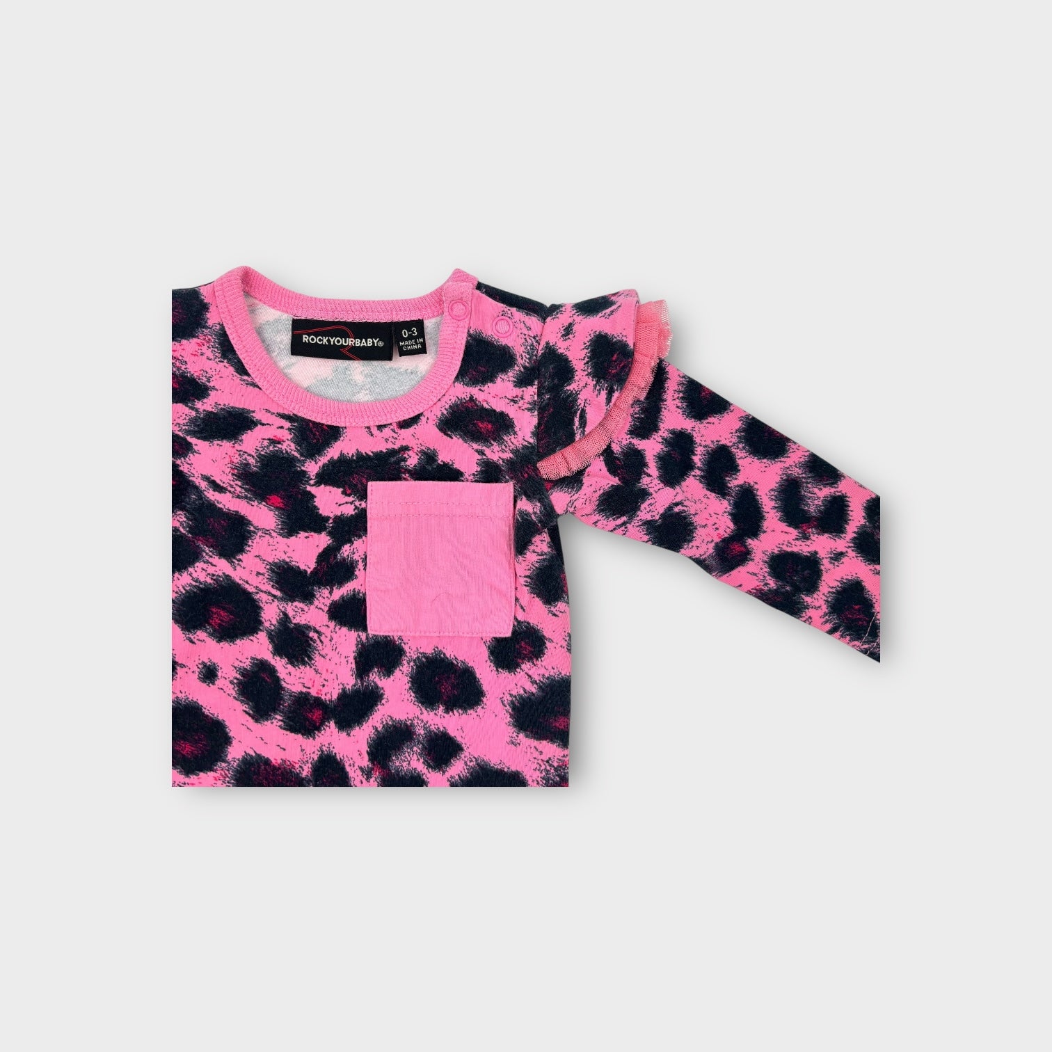 Rock Your Baby Pink Leopard Print Top, Size 000