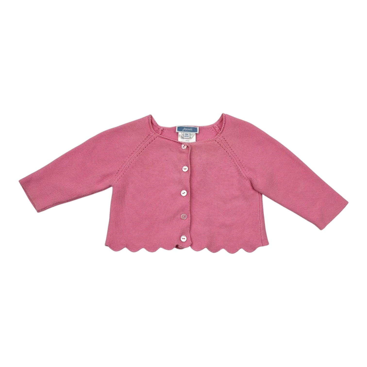 Jacadi Pink Scollop Cardigan, Size 00