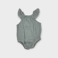 With Love For Kids Grey Muslin Romper, Size 00