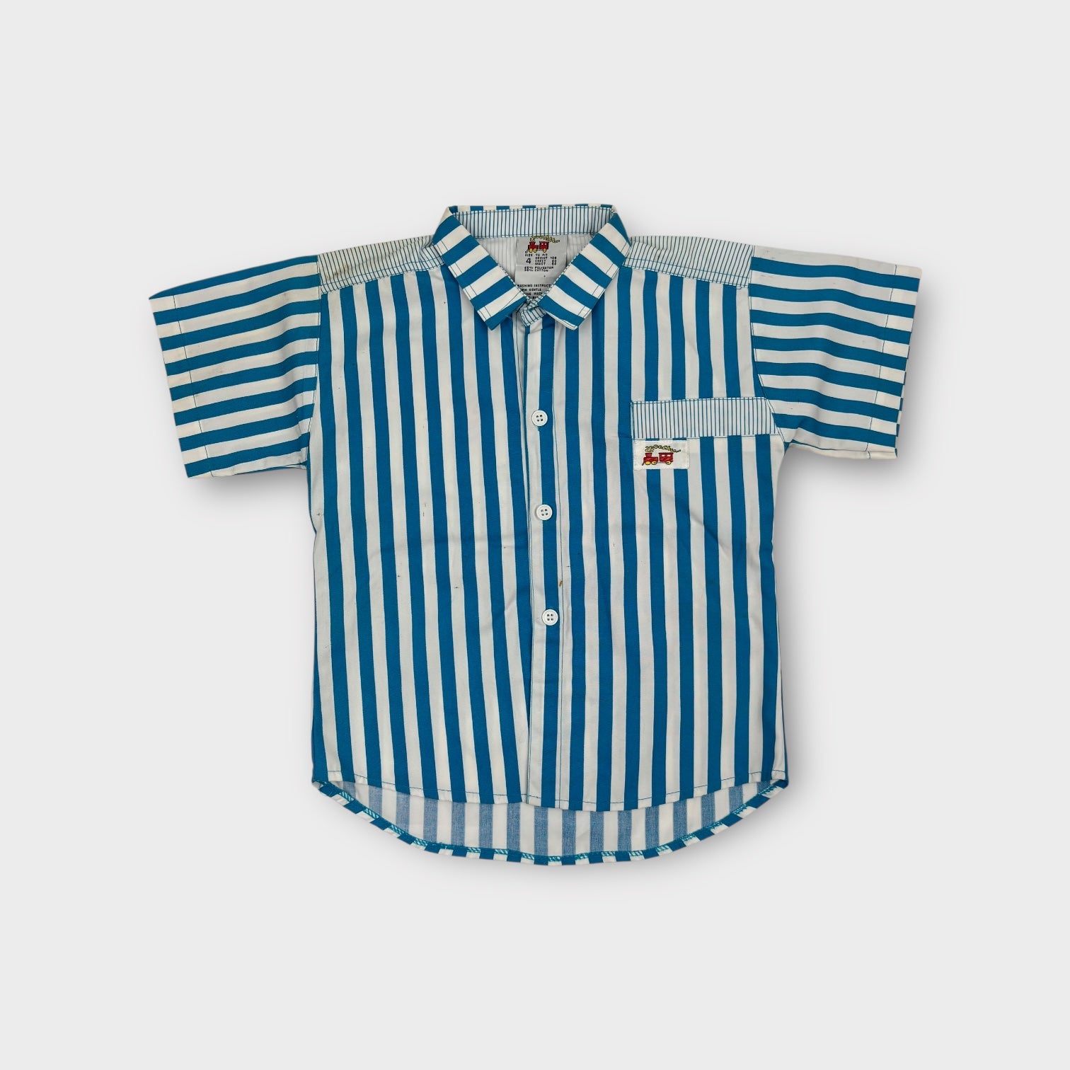 Vintage Blue and White Stripe Set, Size 4