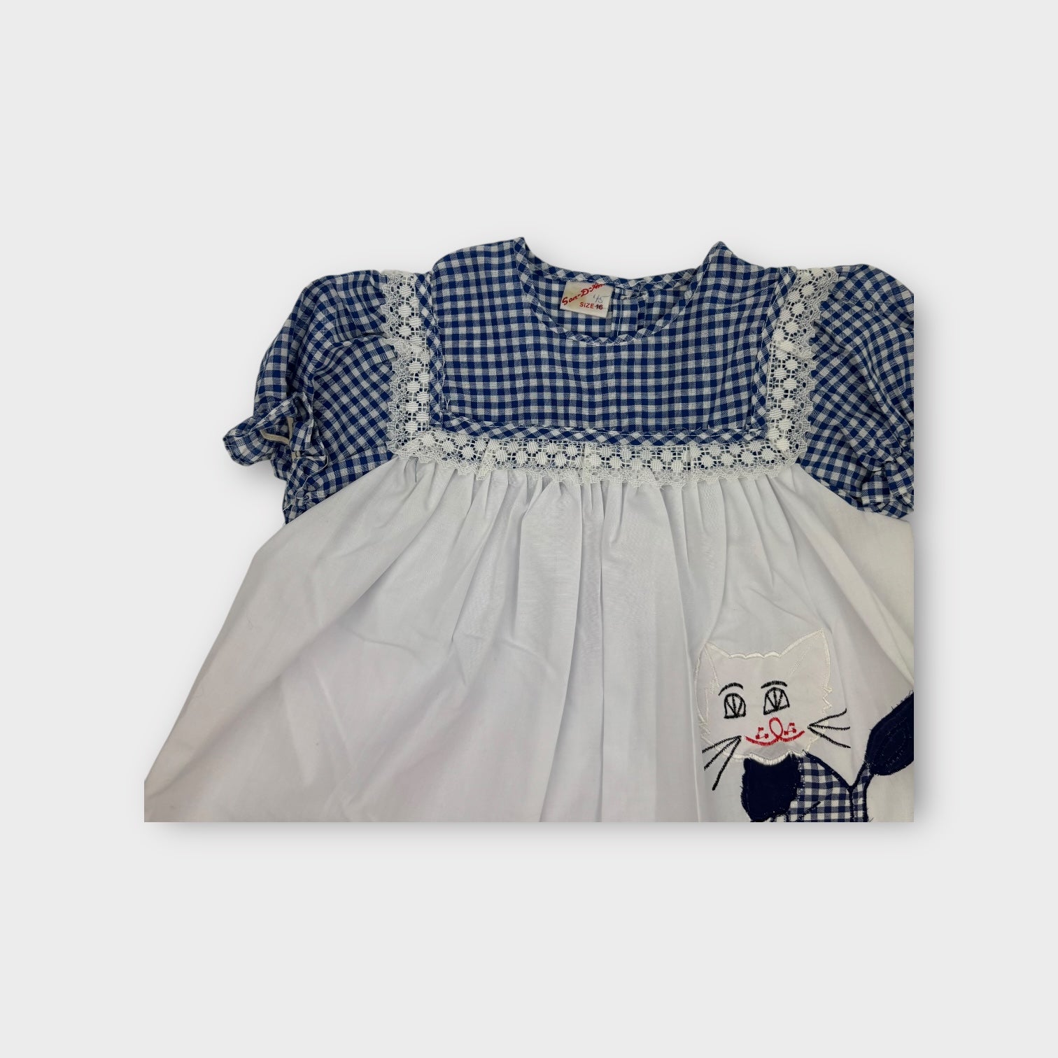 Vintage Blue and White Babydoll Dress, Size 2