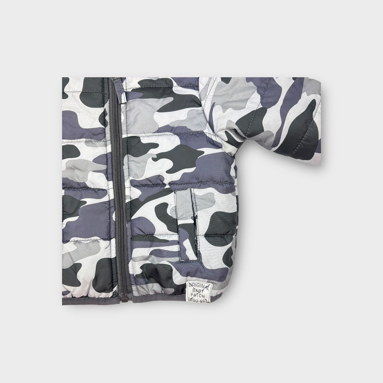 Pumpkin Patch Grey Camo Puffer Jacket, Size 000