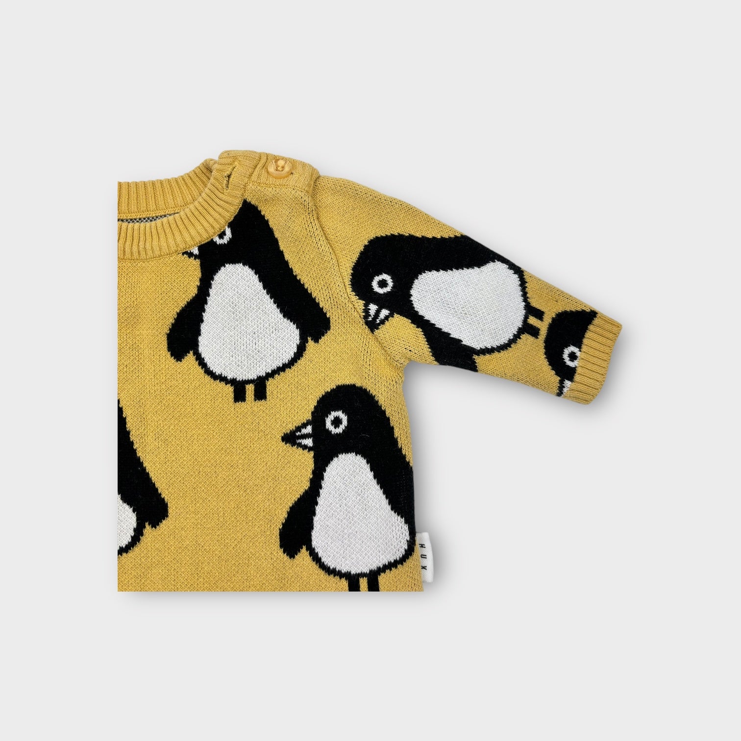 Hux Yellow Penguin Knit Jumper, Size 0