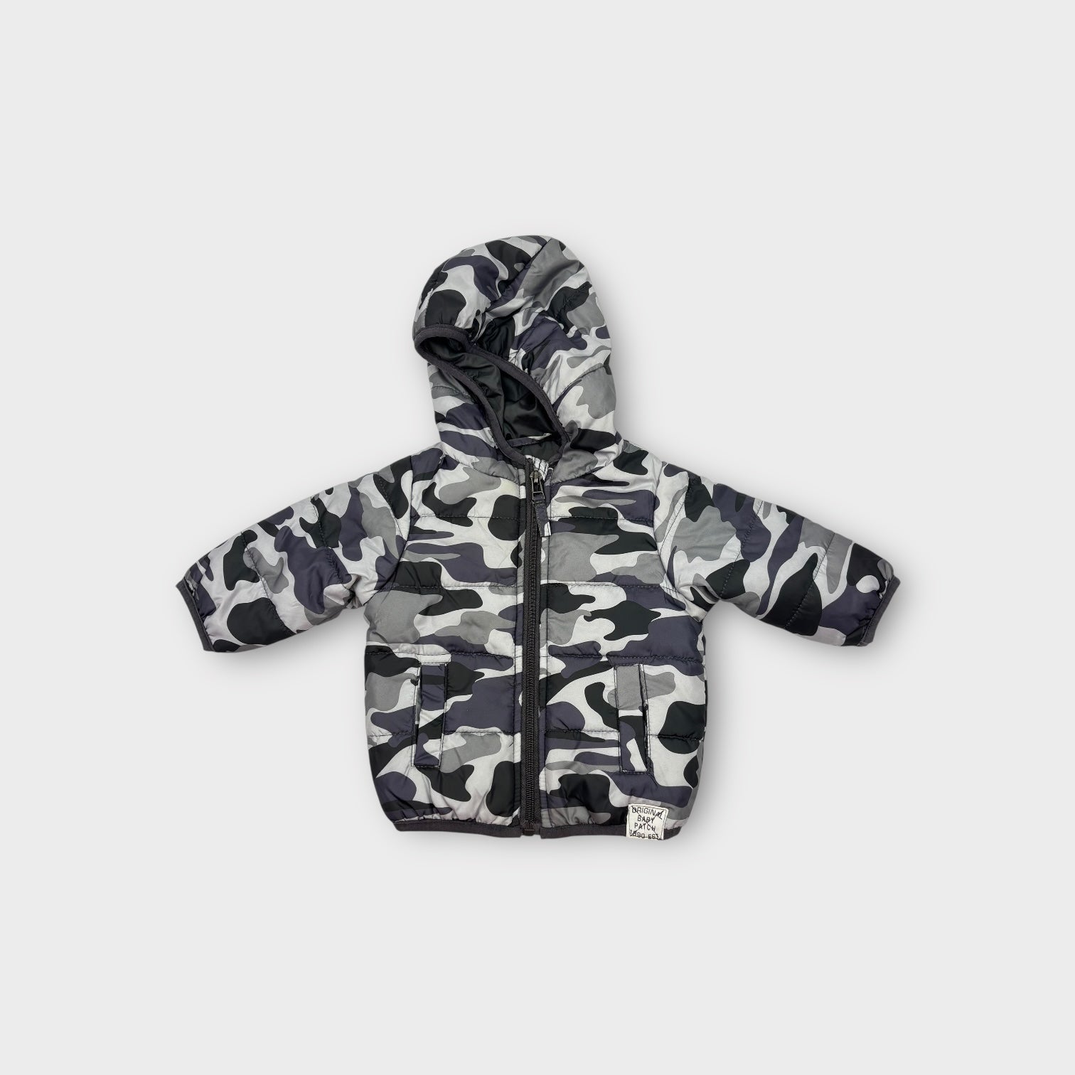 Pumpkin Patch Grey Camo Puffer Jacket, Size 000
