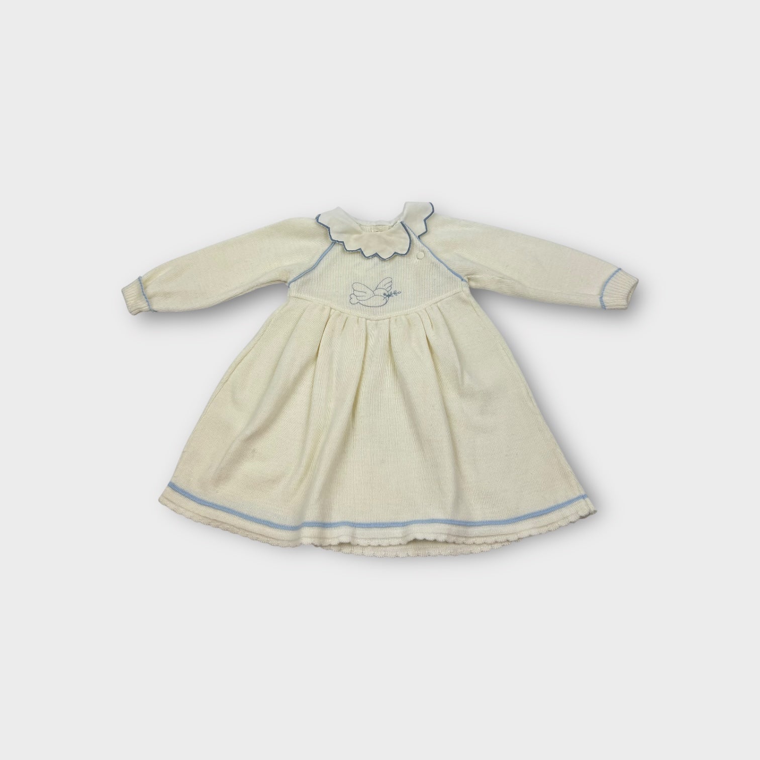 Vintage French Knitted Dress, Size 1-2