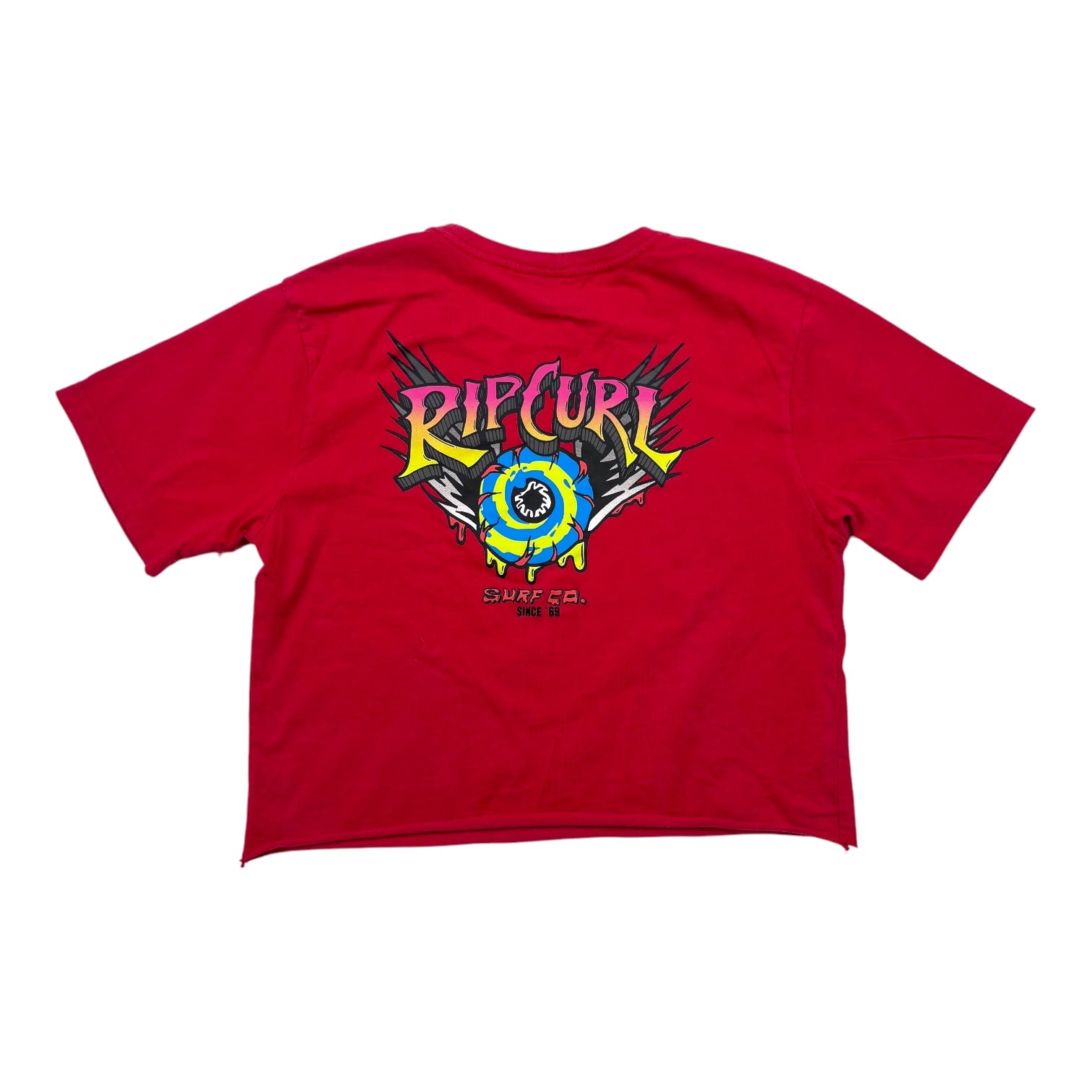 Cropped Red Rip Curl T-Shirt, Size 12-14