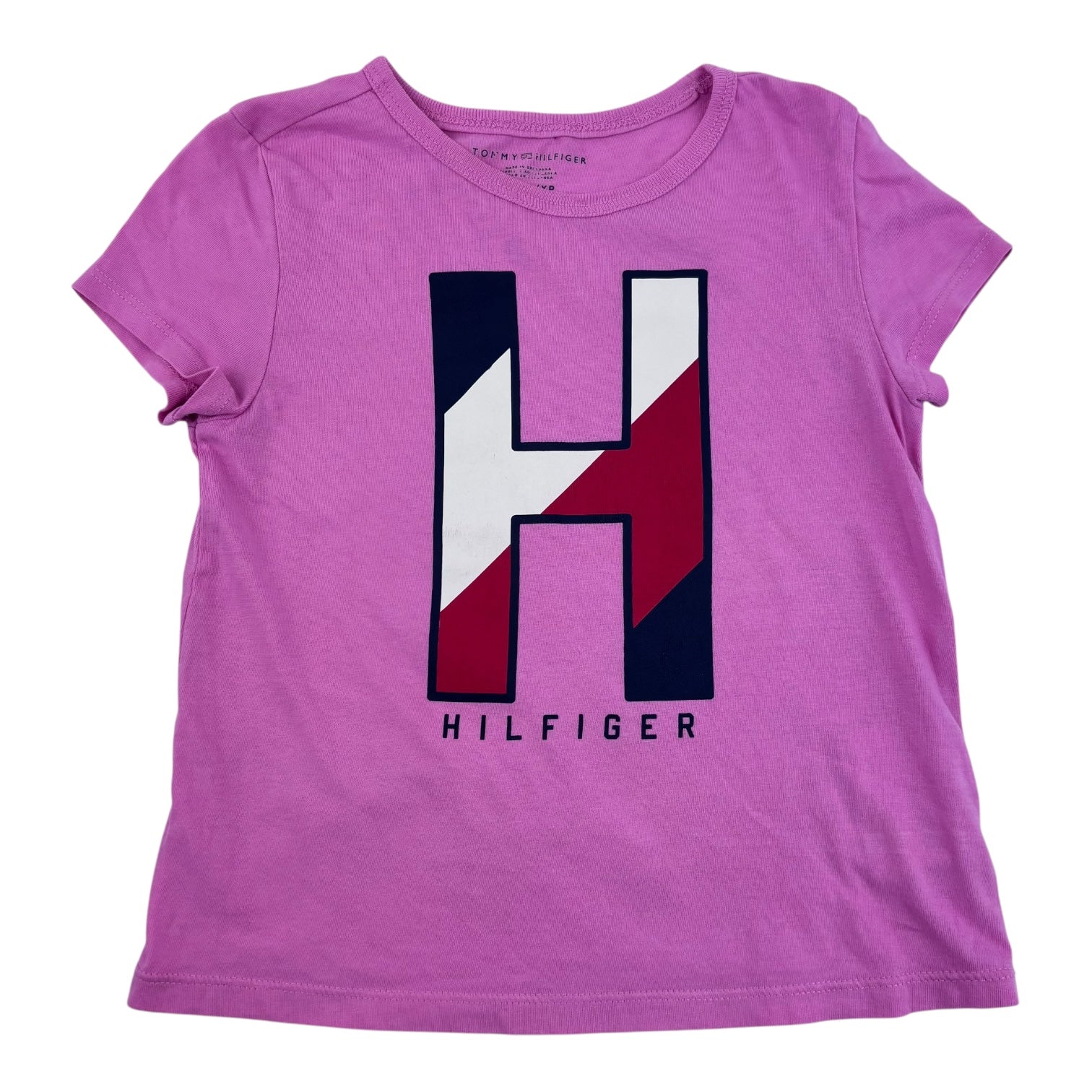Tommy Hilfiger Pink Logo T-Shirt, Size 4-5
