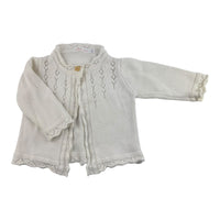 Little Possum White Knit Cardigan, Size 0