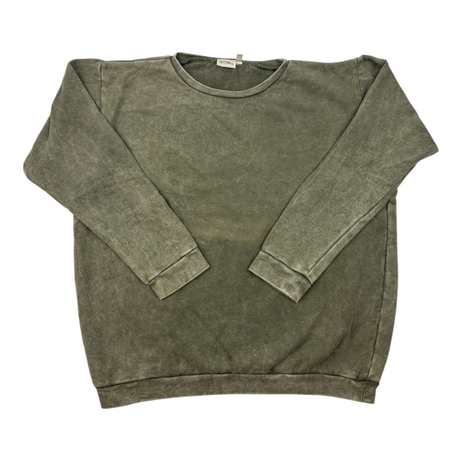 Zuitton Kids Green Washed Jumper, Size 11-12