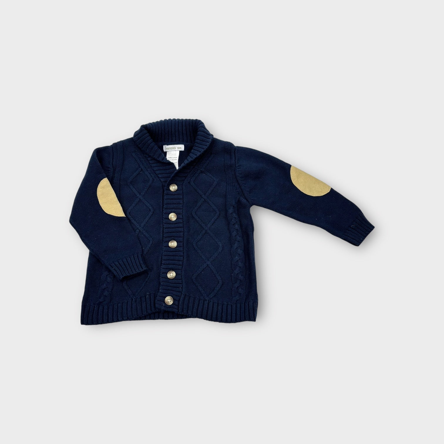 Beanstork Navy Cable Knit Cardigan, Size 0