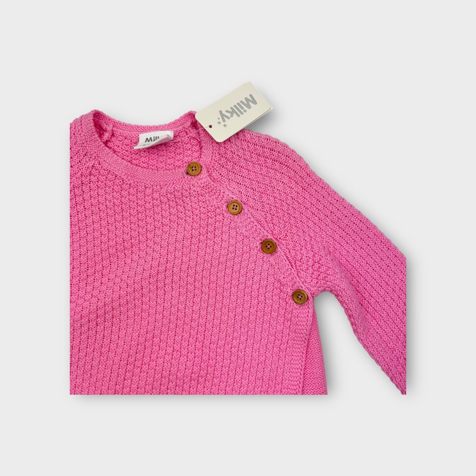 Milky Pink Wrap Cardigan, Size 0