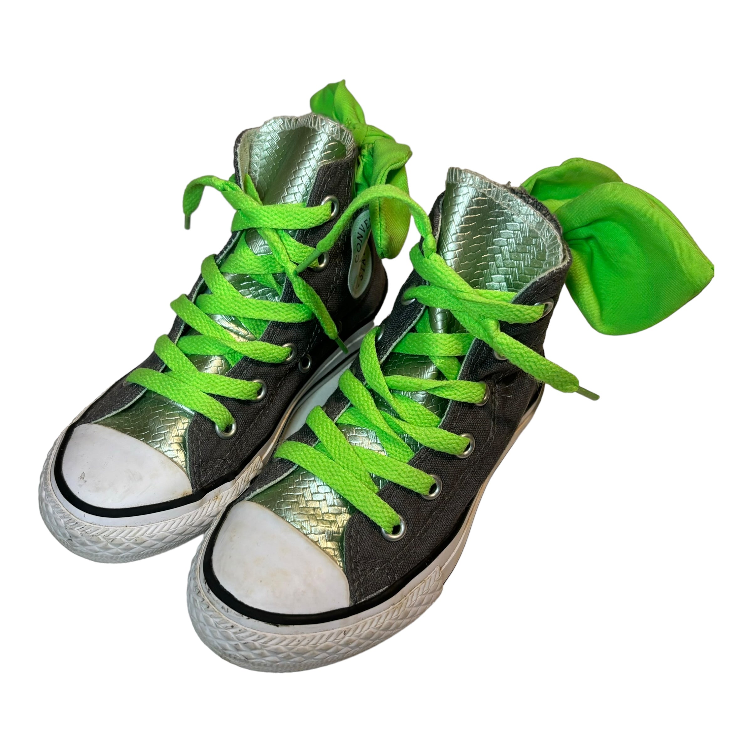 Green Bow Converse Chucks, Size EUR 28