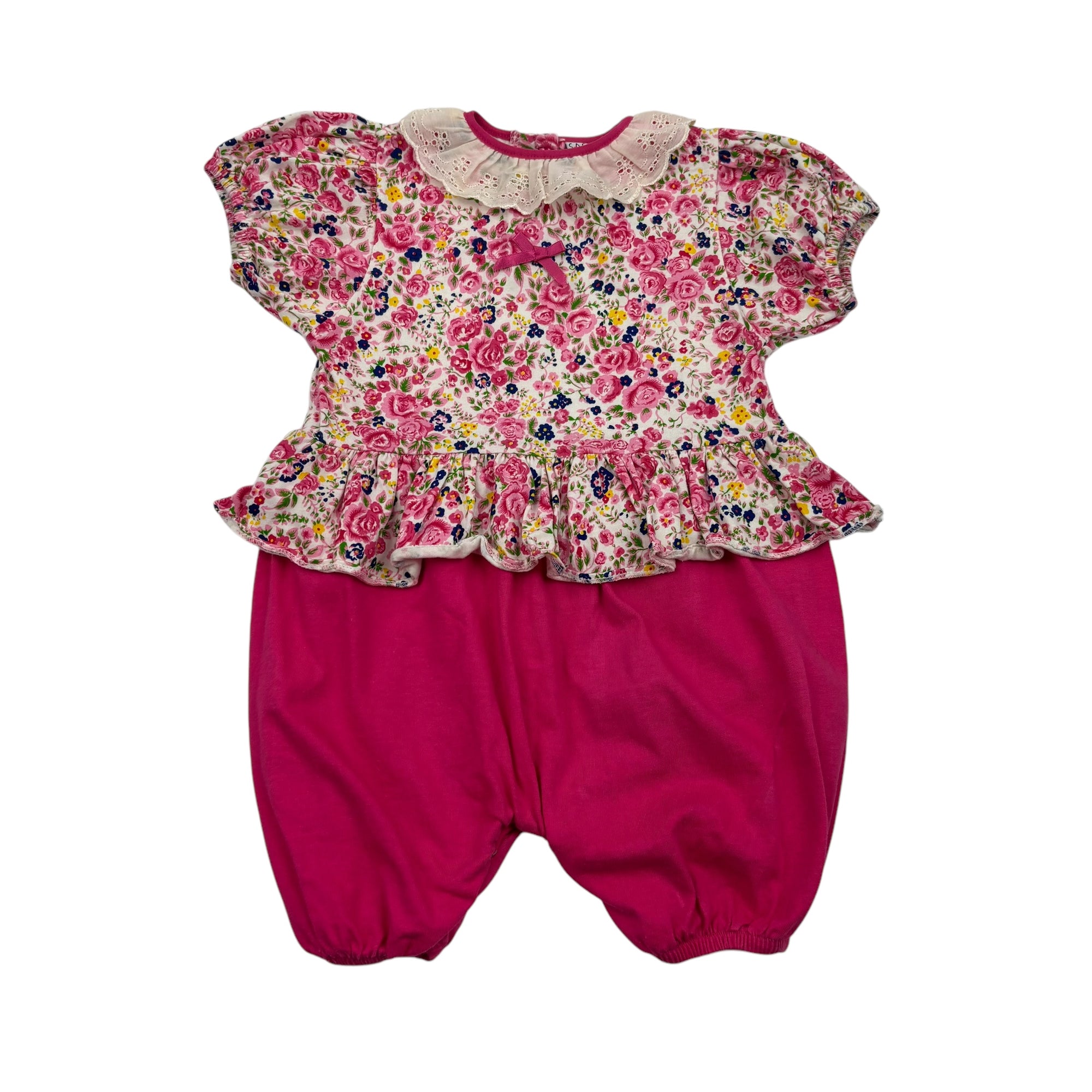 Vintage Floral Romper, Size 1