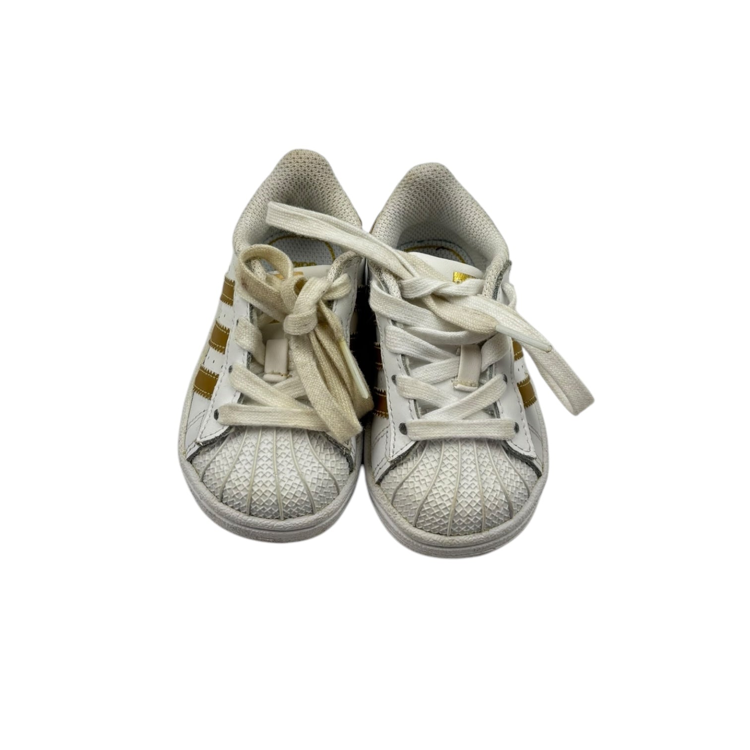 Adidas White, Gold Superstars, Size EU 20