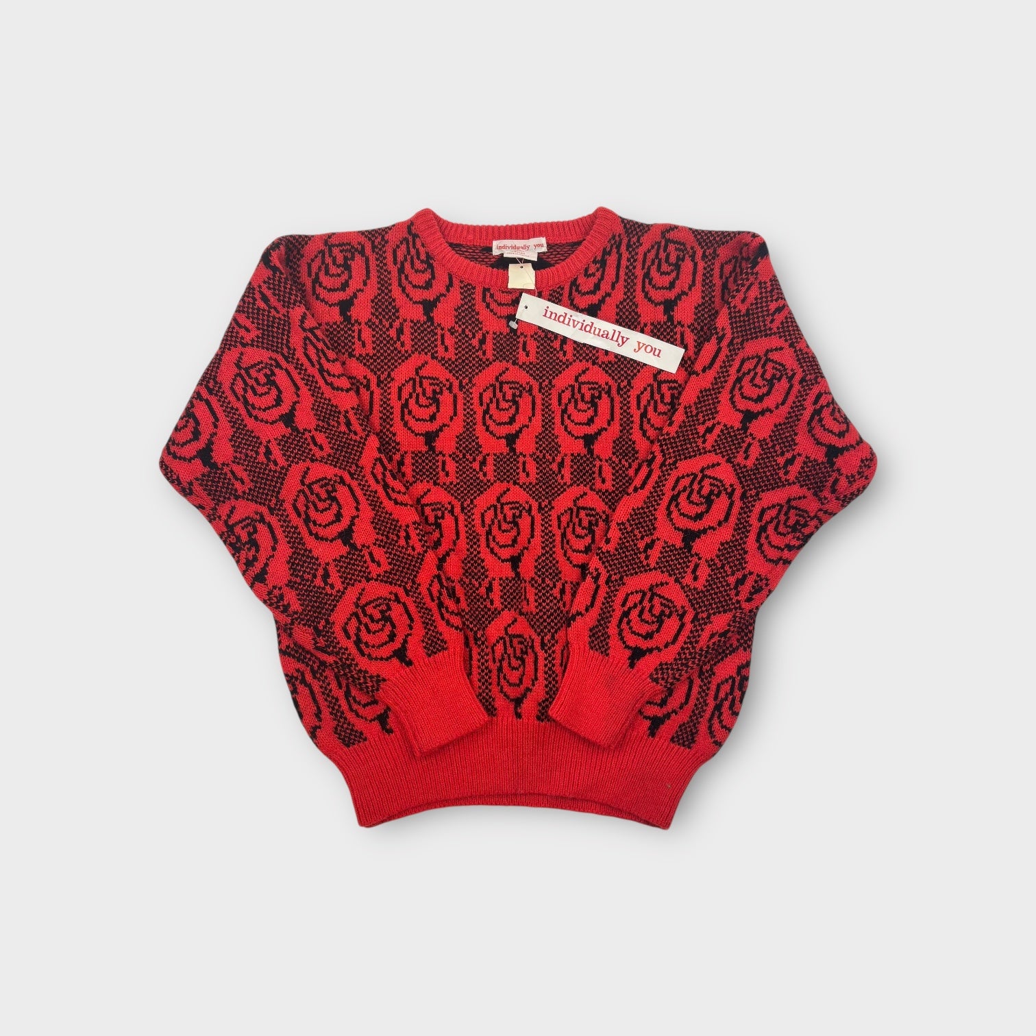 Vintage Rose Knit Jumper, Size 12