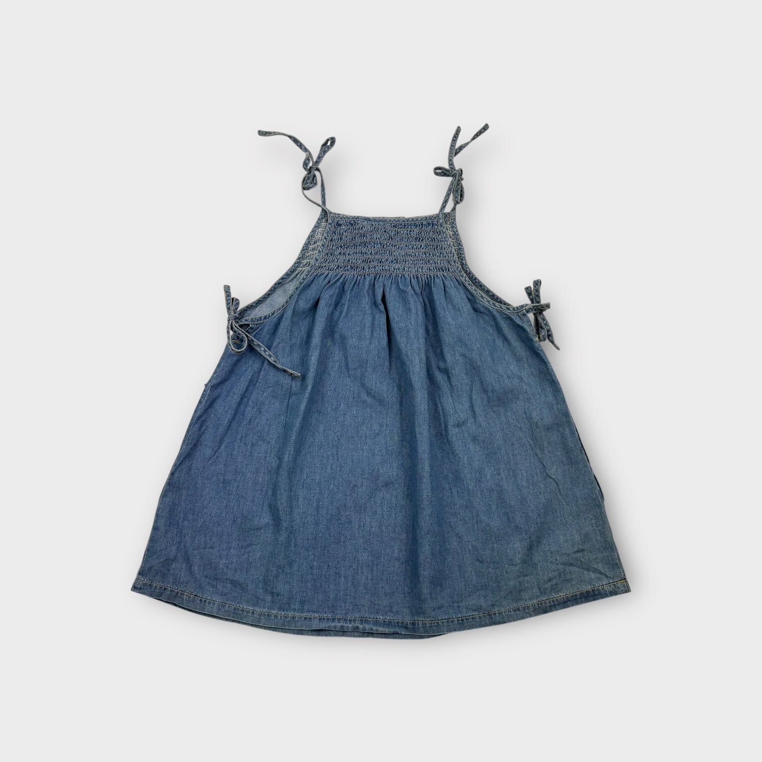 Fred Bare Smocked Denim Dress, Size 6