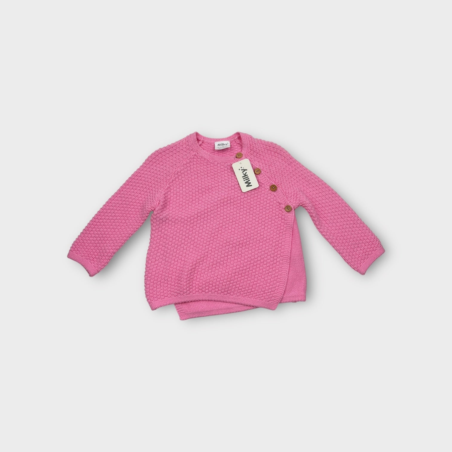 Milky Pink Wrap Cardigan, Size 0