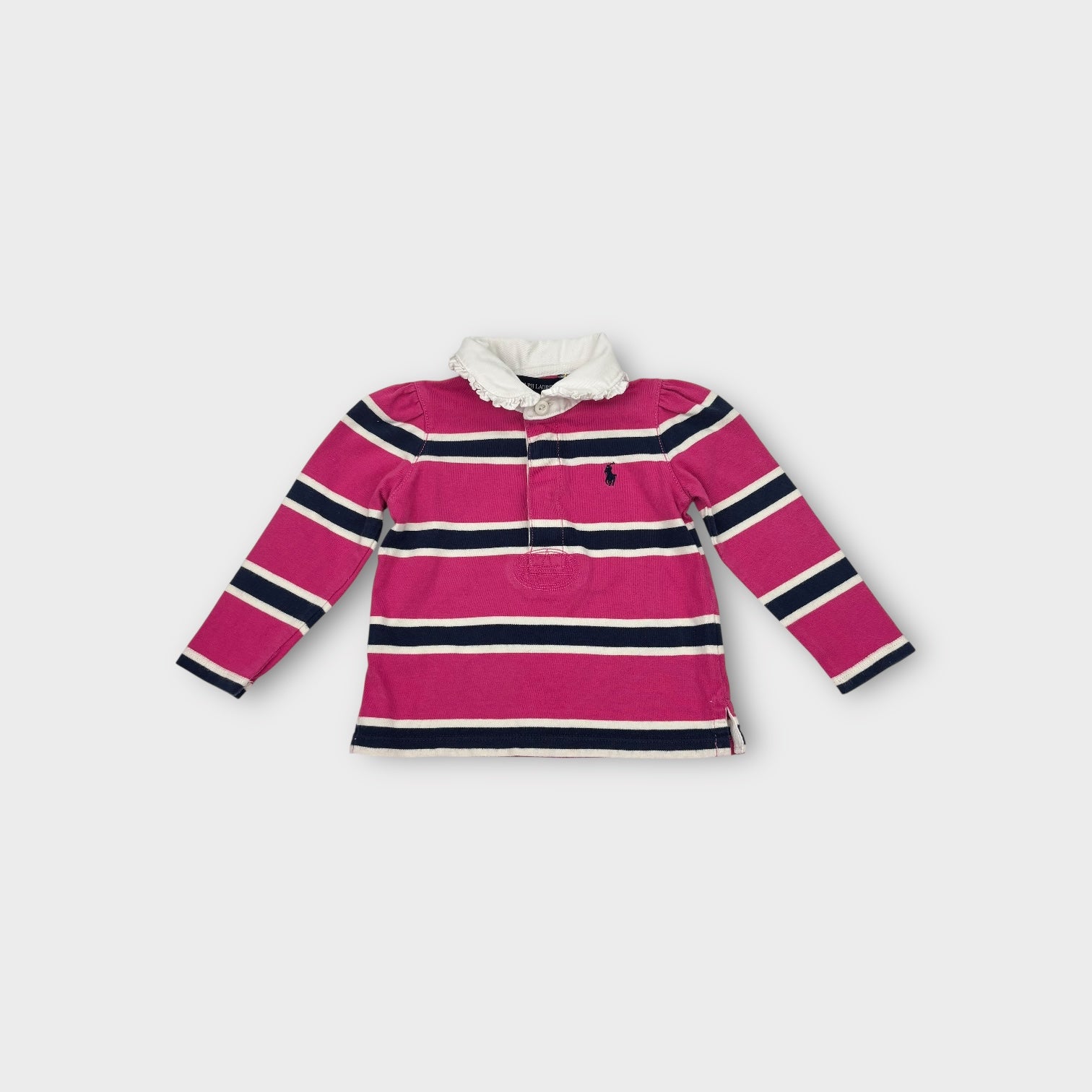 Ralph Lauren Pink Stripe Rugby Shirt, Size 0