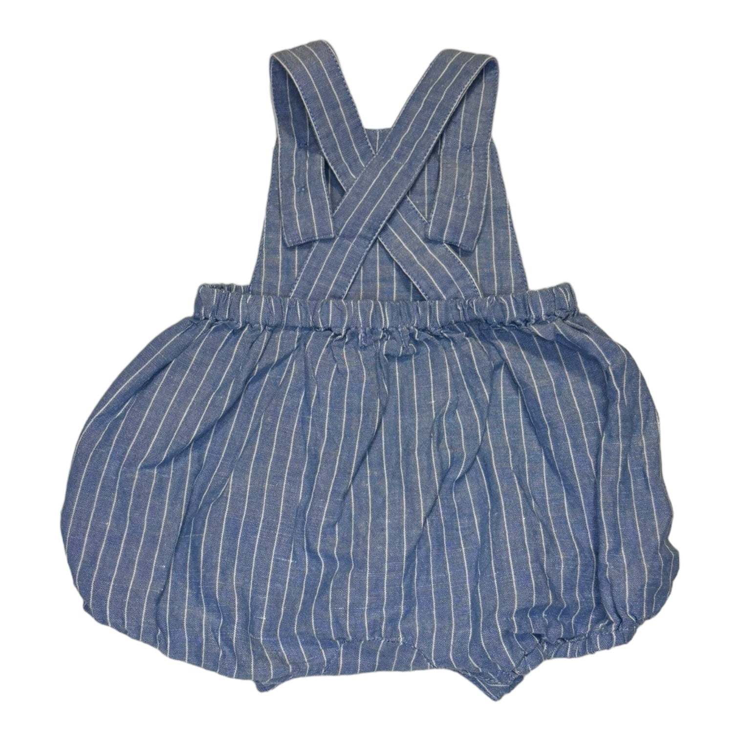 Purebaby Chambray Pinstripe Romper, Size 000