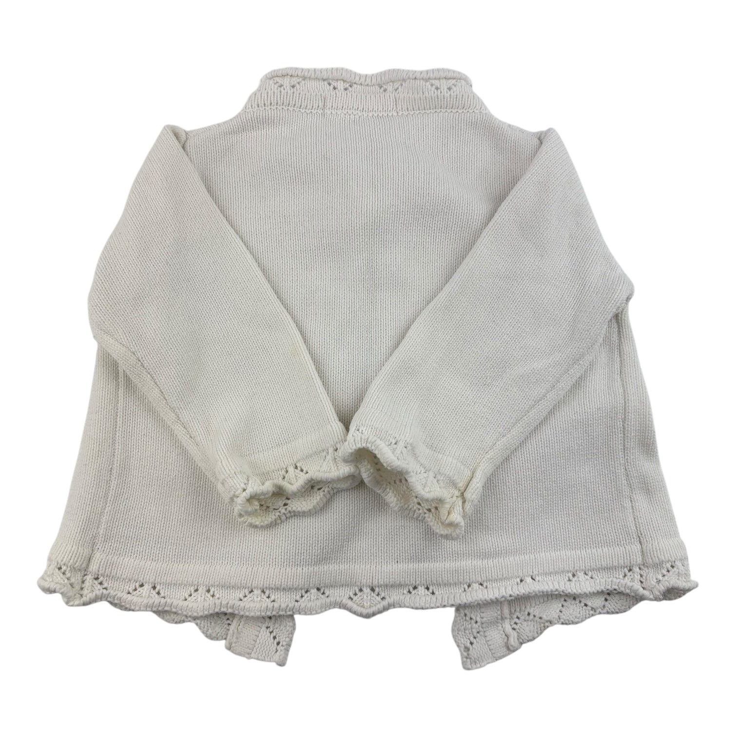 Little Possum White Knit Cardigan, Size 0