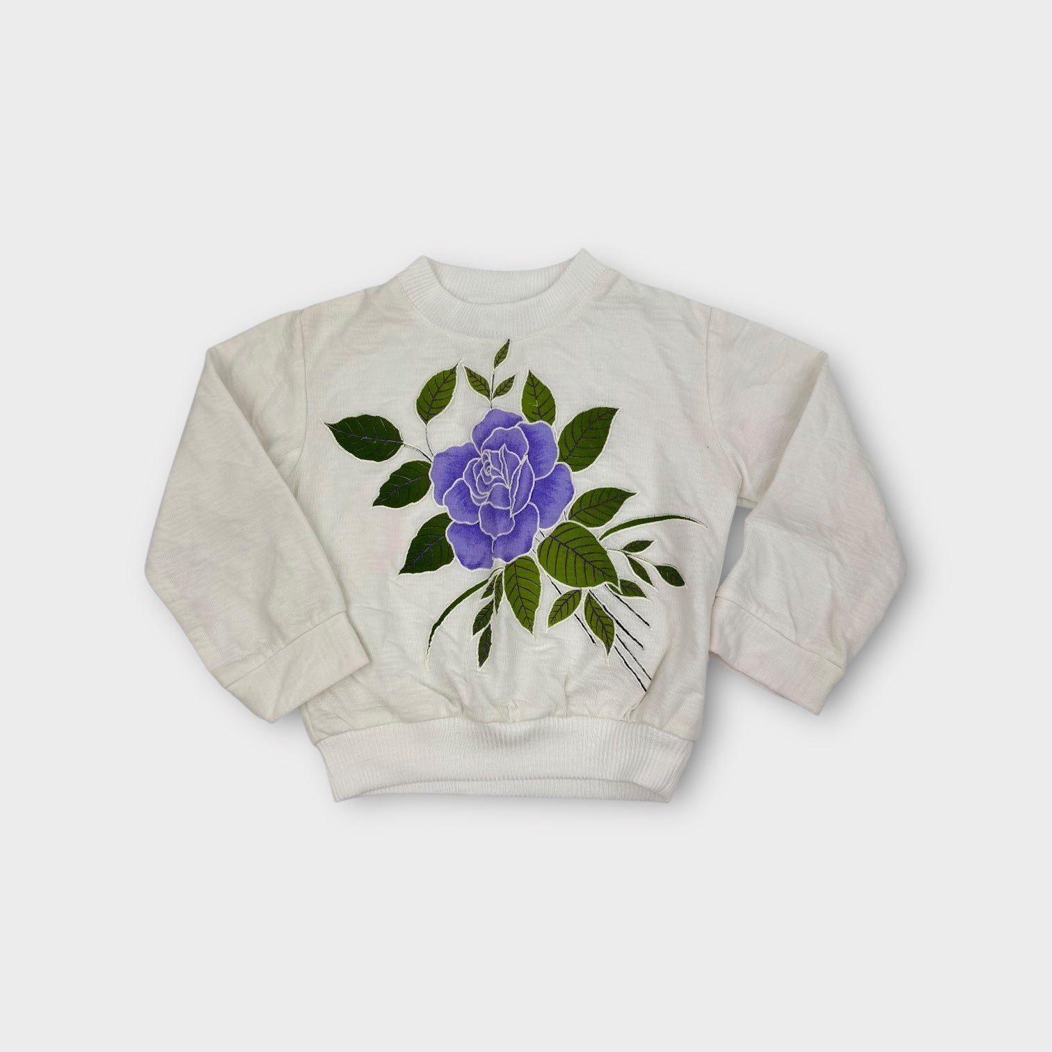 Vintage White Flower Sweatsuit Set, Size 3-4