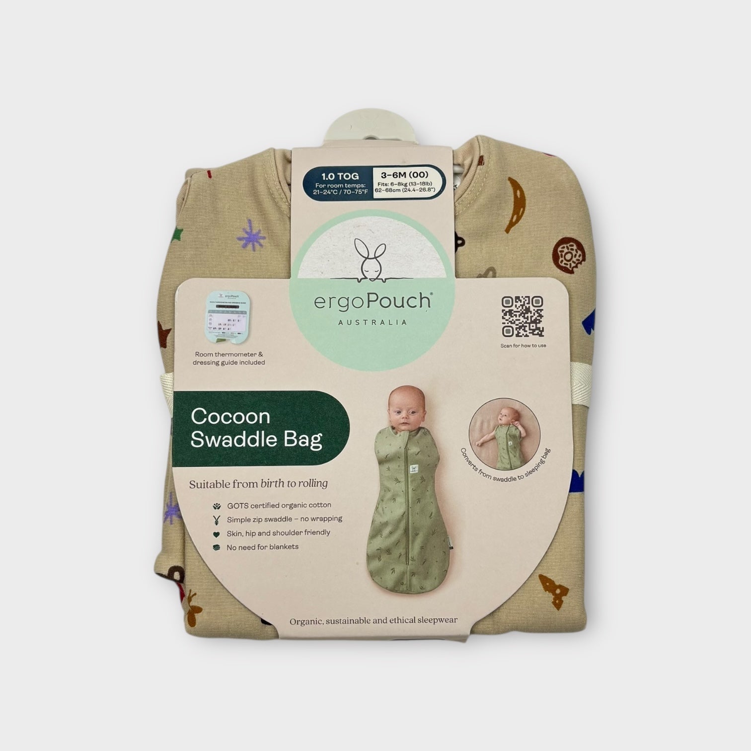 Ergopouch 1.0 Tog Cocoon Swaddle Bag, Size 00